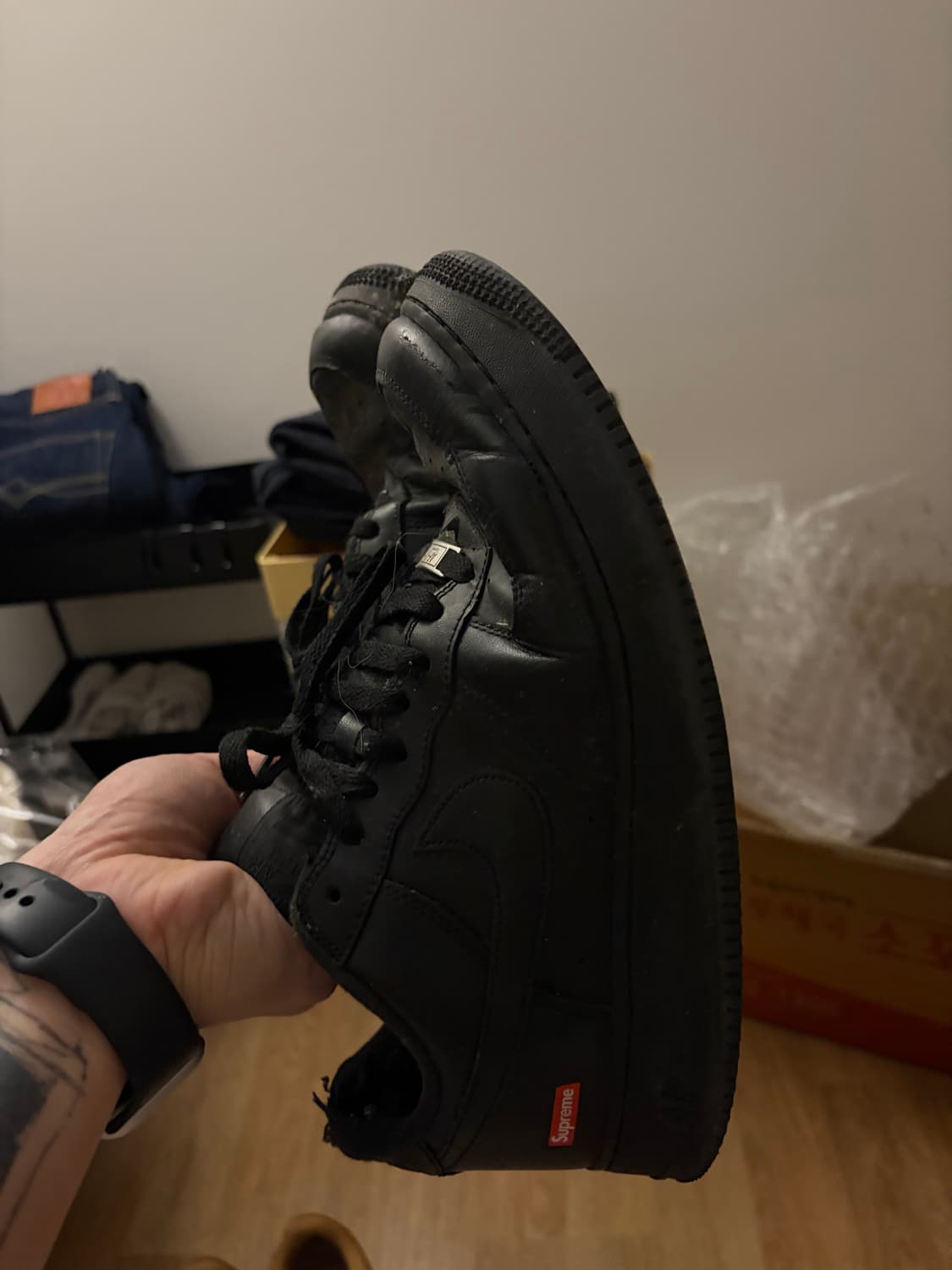 나이키 에어포스 슈프림 나이키 된장 & 블랙 2켤레 일괄 상품이미지8