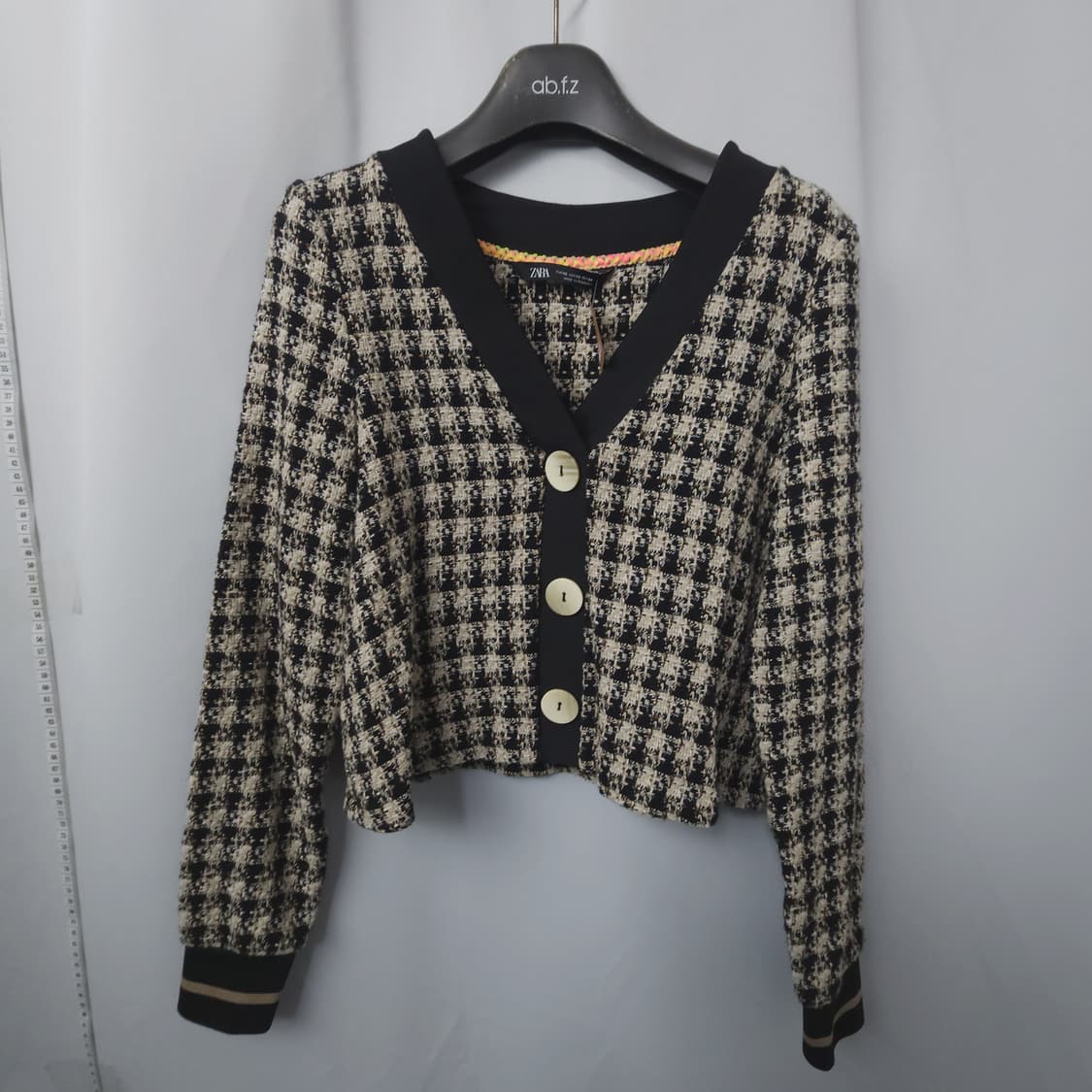 XS(92) 자라  체크 패턴 가디건  상품이미지1