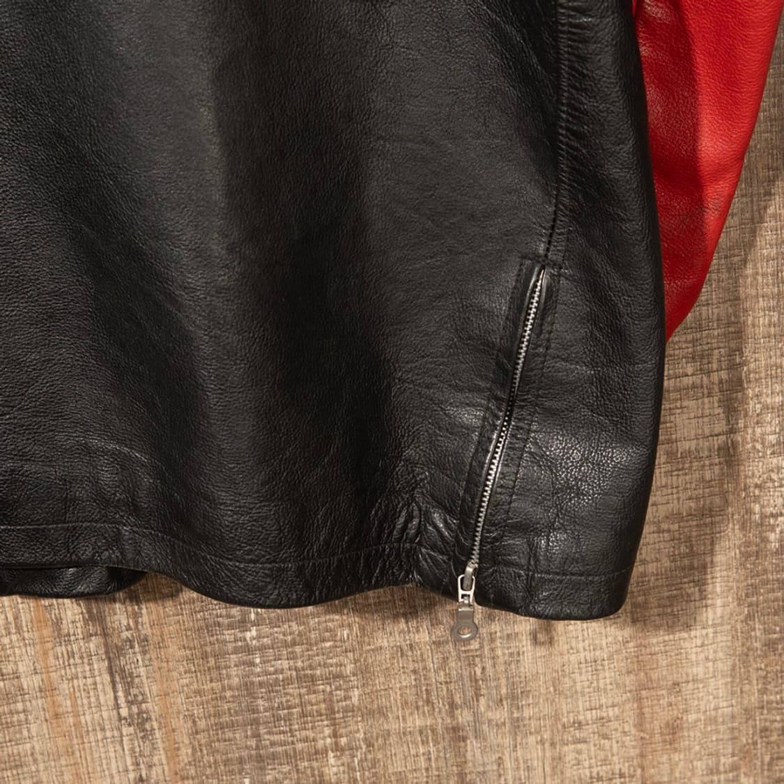 [3XL] 80s~ 아비렉스 컬러블럭 레더 레이싱 자켓  상품이미지7