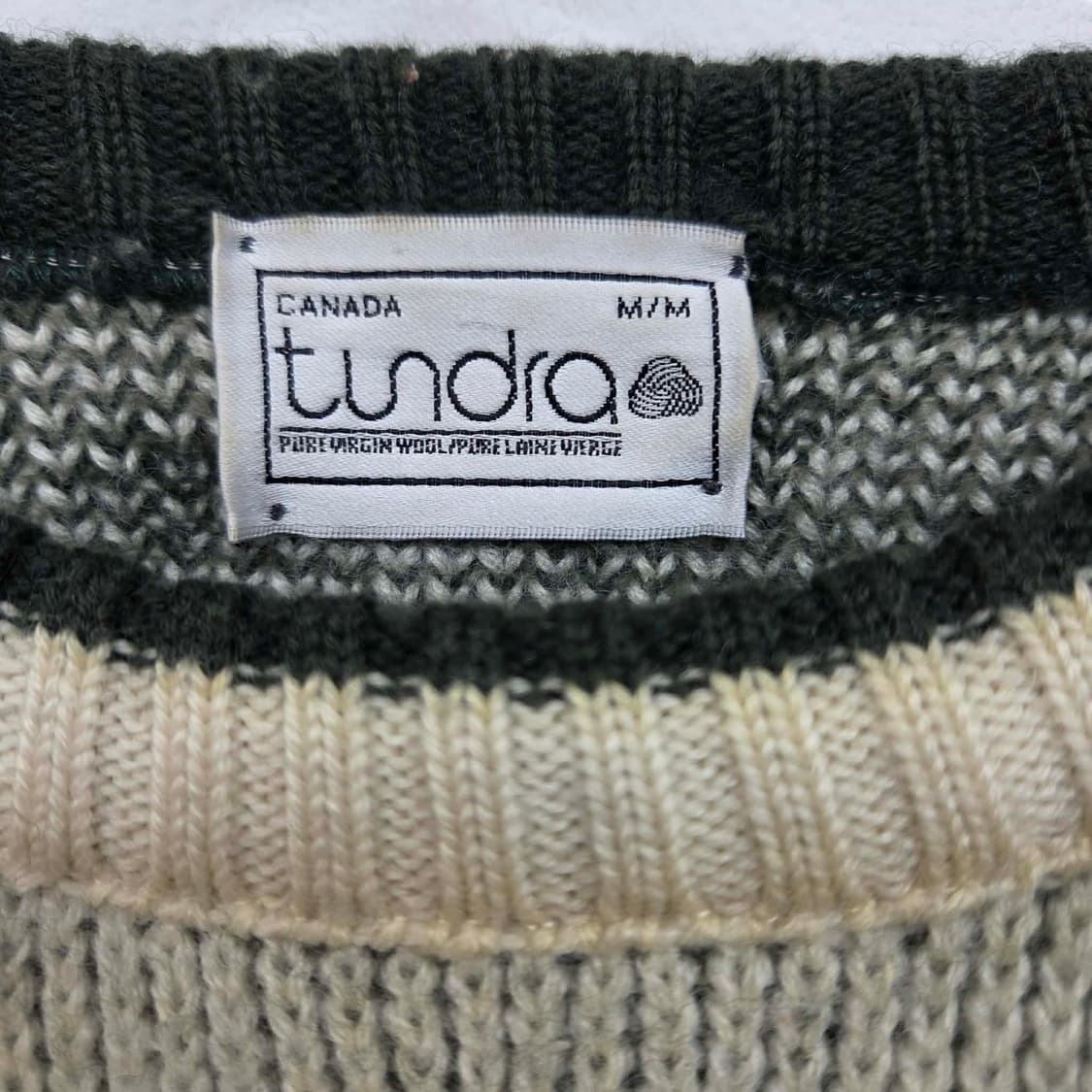 90s 툰드라 made in 캐나다 헤비울 코위찬 니트(M) 상품이미지8