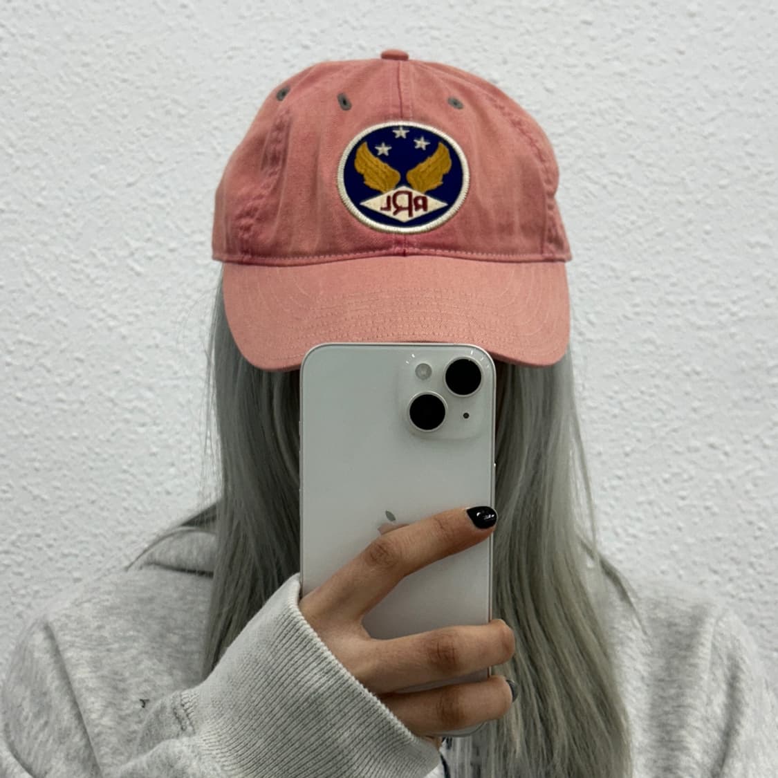 더블알엘 윙드로고 페이디트 레드 볼캡 상품이미지1