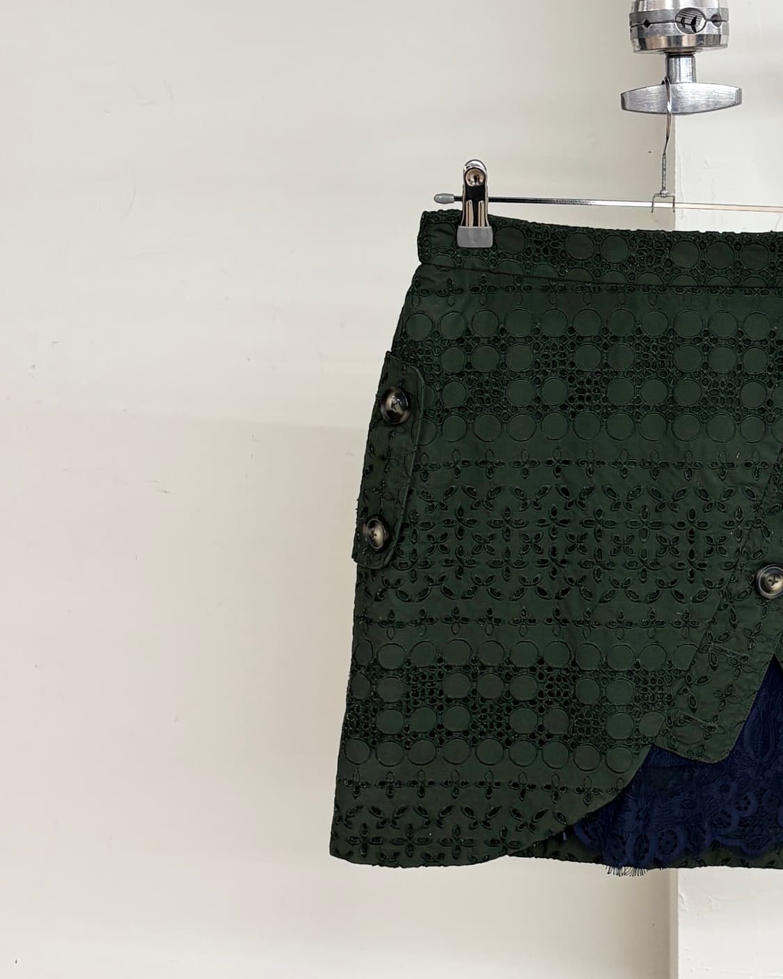 셀프 포트레이트 카키 레이스 레이어드 미니 스커트 상품이미지2