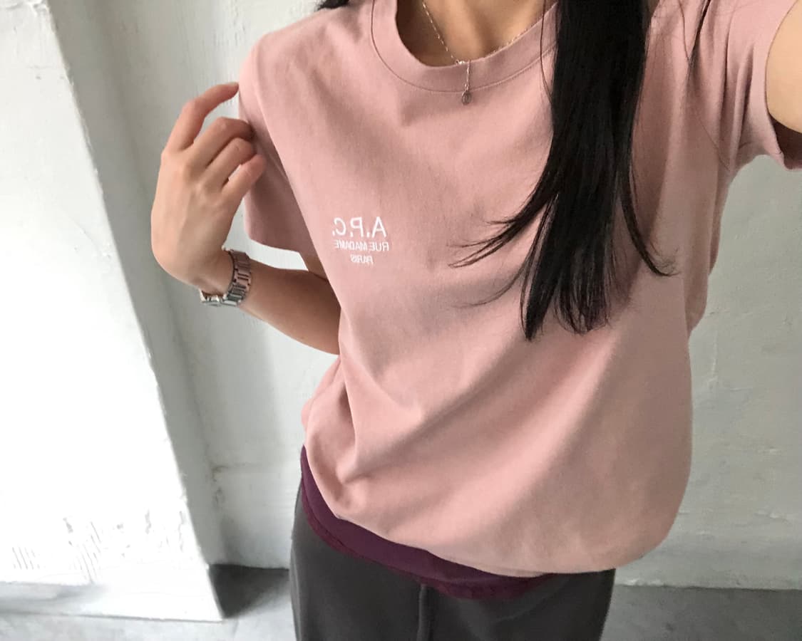 A.P.C. 아페쎄 베이비핑크컬러 티셔츠 상품이미지3