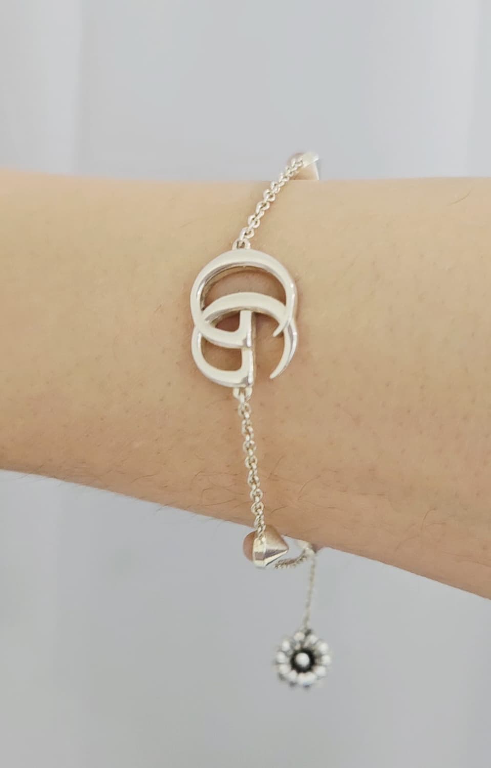 구찌 GG 마몽 핑크 자개 실버 팔찌 16사이즈 [정품] 상품이미지5