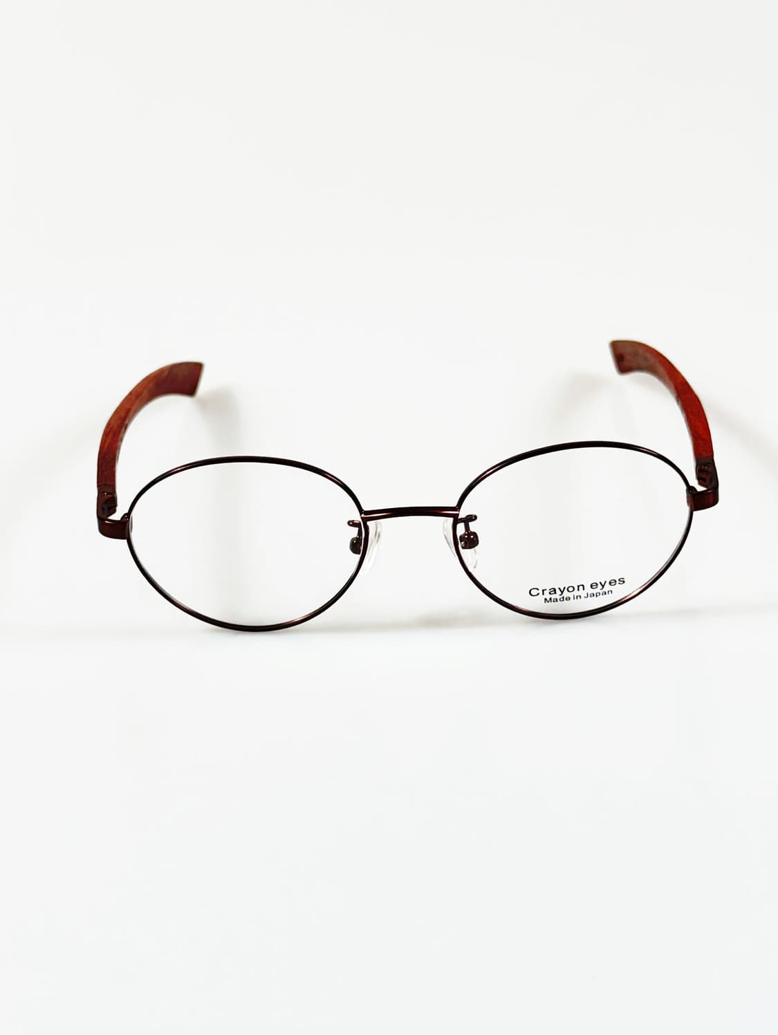 일본제 CRAYON EYES 우드템플 슬림 라운드 빈티지 안경 상품이미지2