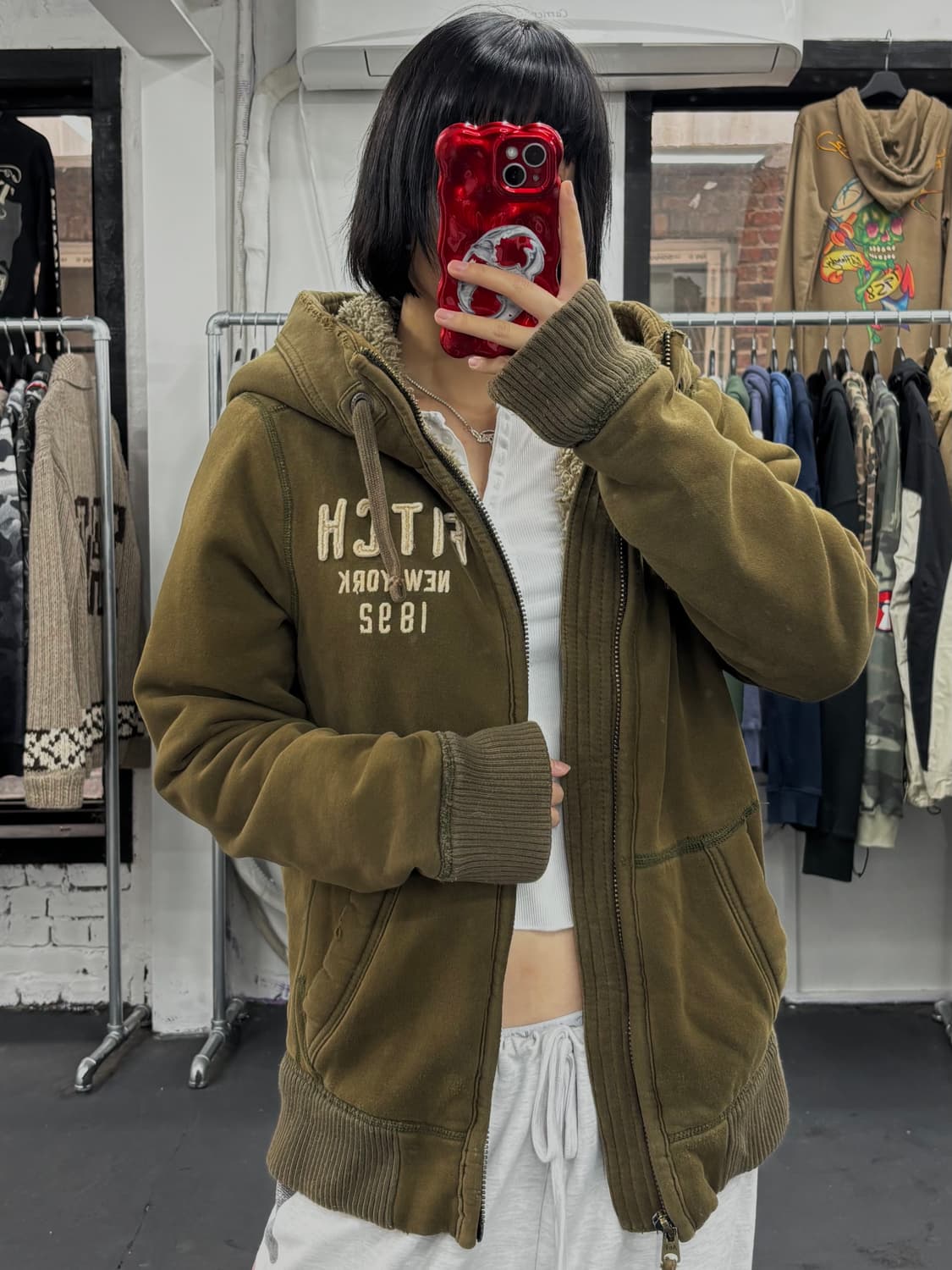 아베크롬비 카키 후드집업 상품이미지2