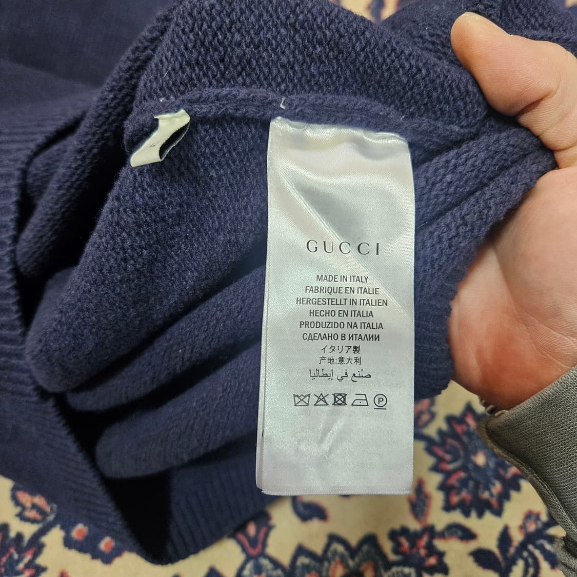 구찌(Gucci) 스네이크 자수 울 스웨터 XL size 상품이미지7