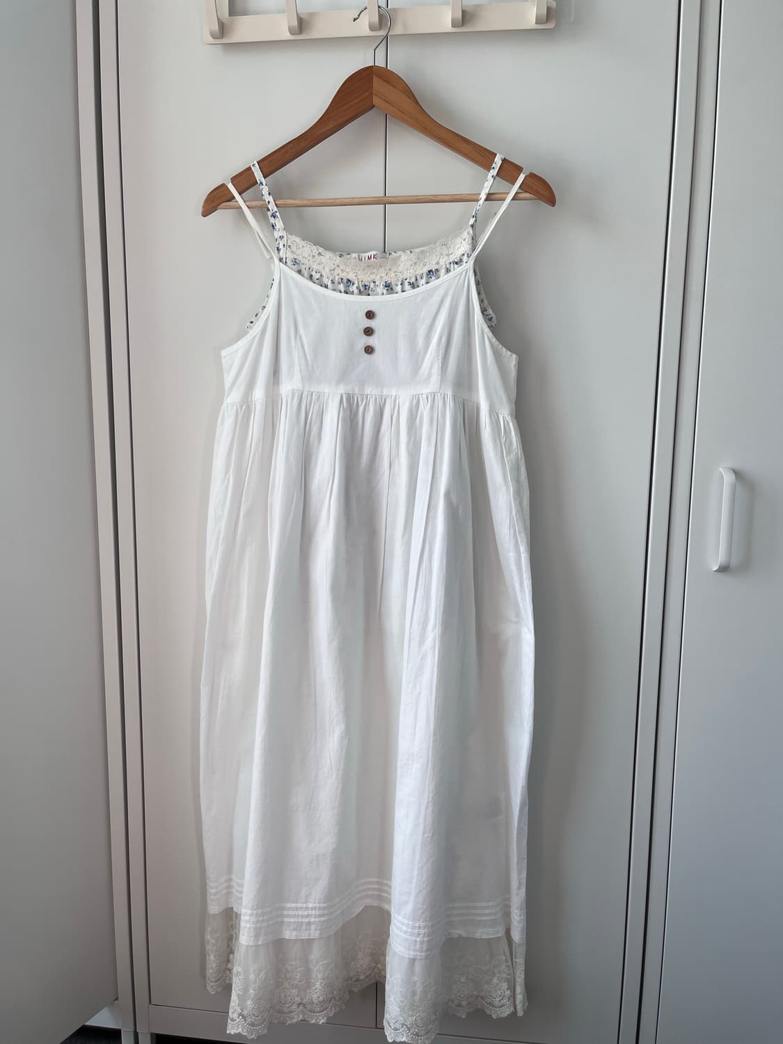 Earth music 얼스뮤직 레이스 레이어드 버튼 원피스 상품이미지4