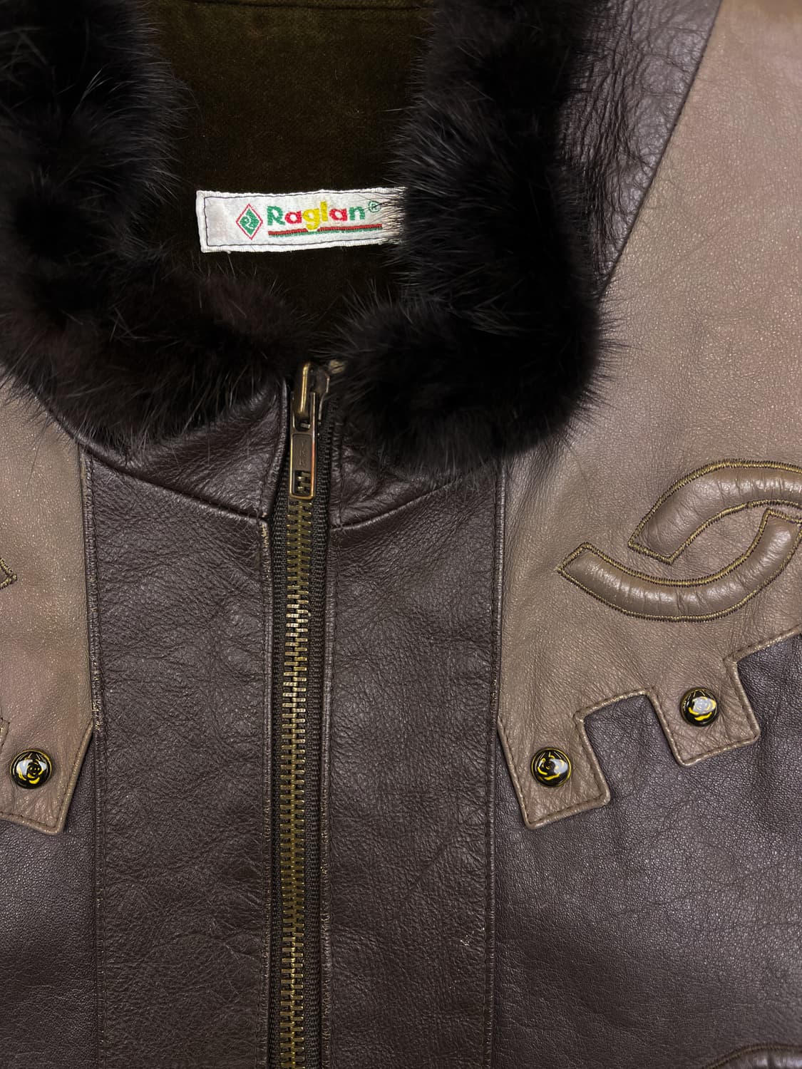 Raglan 90s 웨스턴 레더 벨루어 자켓 상품이미지5
