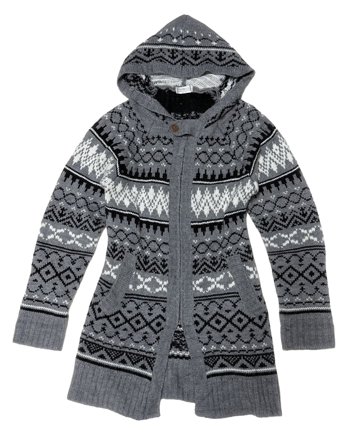 CINEMA CLUB 그레이 눈꽃 후드집업 가디건 상품이미지1