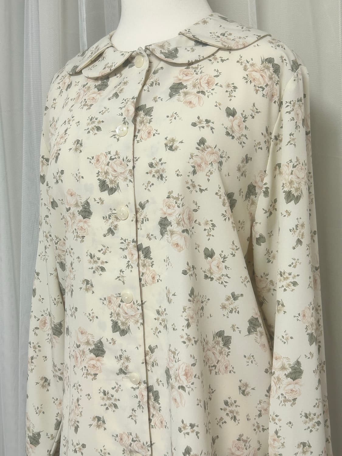 잔꽃 플로럴 카라 쉬폰 블라우스 모리걸 페어리 상품이미지2