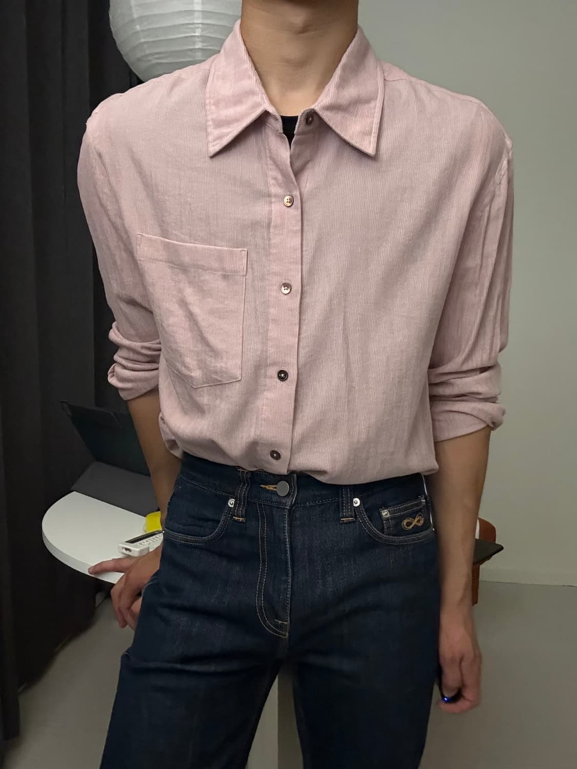 LMOOD Howl Shirt하울 셔츠 44사이즈 Dry Rose 상품이미지1