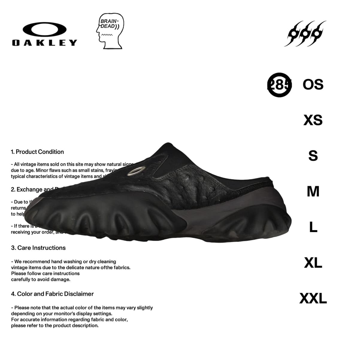 오클리 X 브레인 데드 찹 쏘우 뮬 285사이즈 상품이미지1