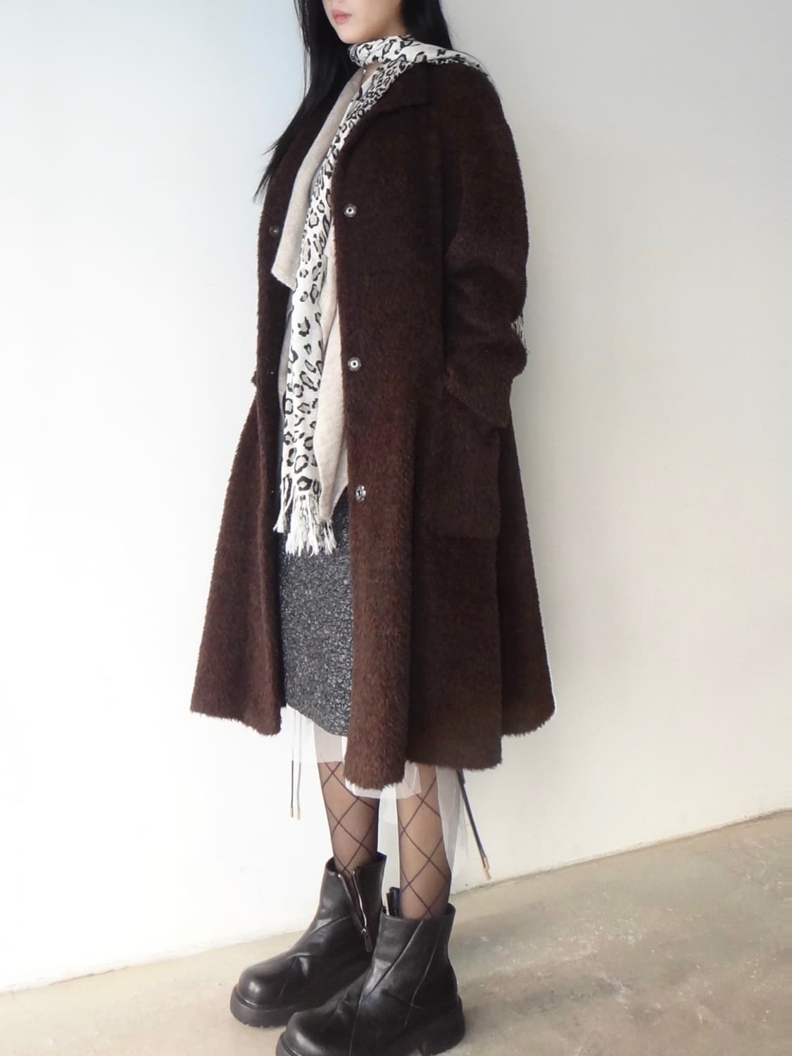 FEMINElLA boucle mandarin long coat  상품이미지1