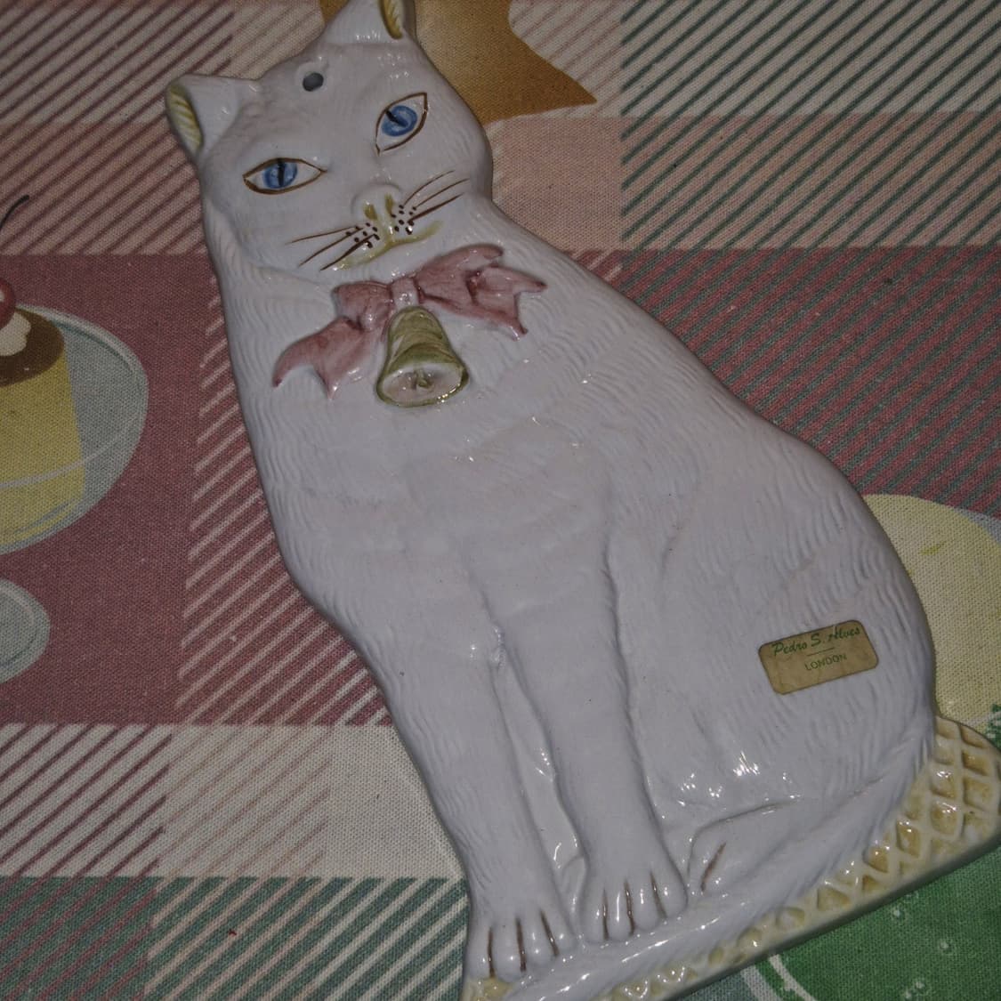 70s 포르투갈 핸드메이드 포셀린 고양이 벽장식 상품이미지10