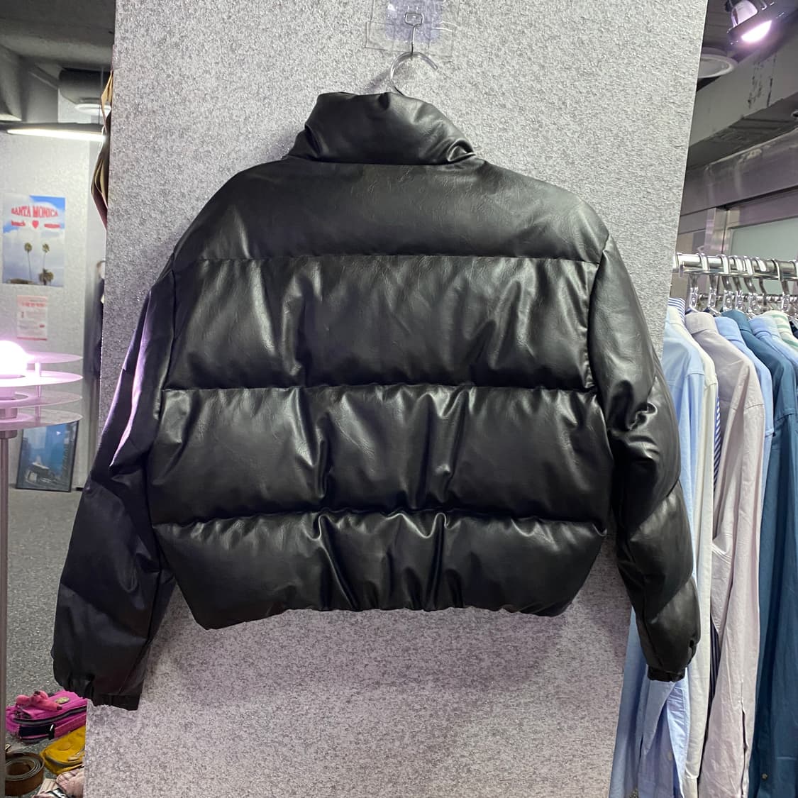 라퍼지스토어 투웨이 크롭 레더 패딩 b3360 상품이미지4