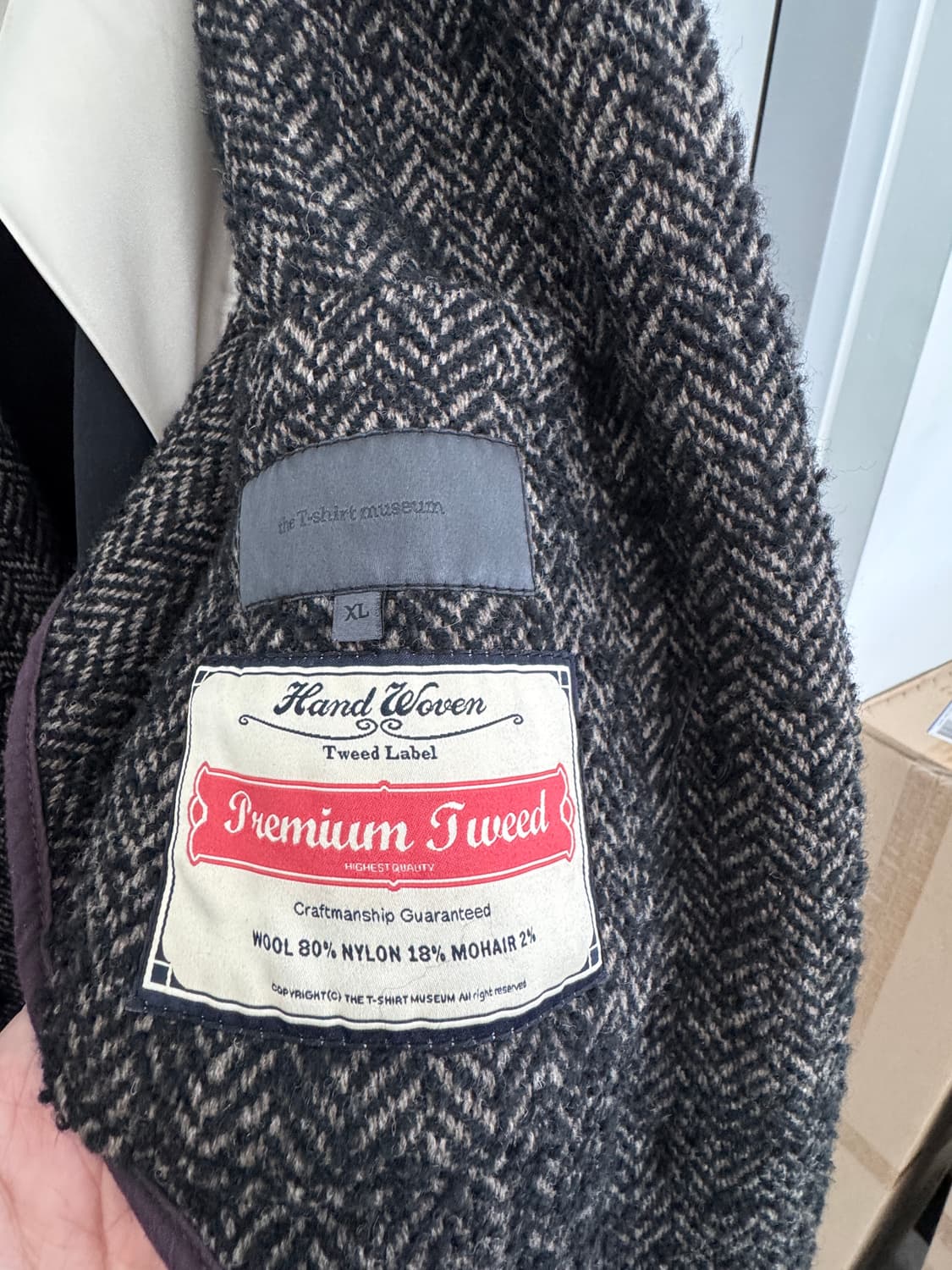 트위드 더블 라펠 코트 상품이미지4