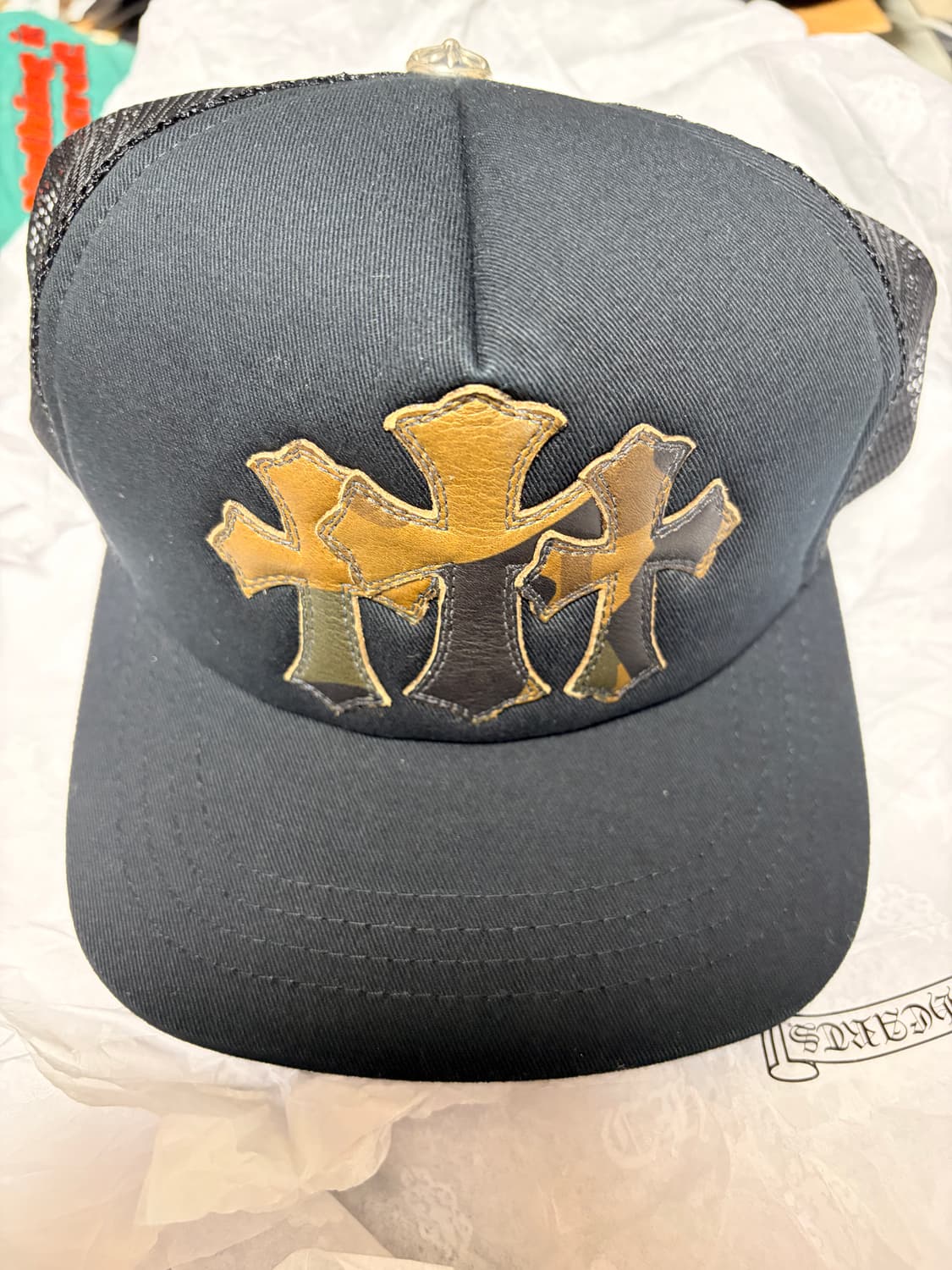 크롬하츠 세메터리 카모 레더 패치 캡 상품이미지1