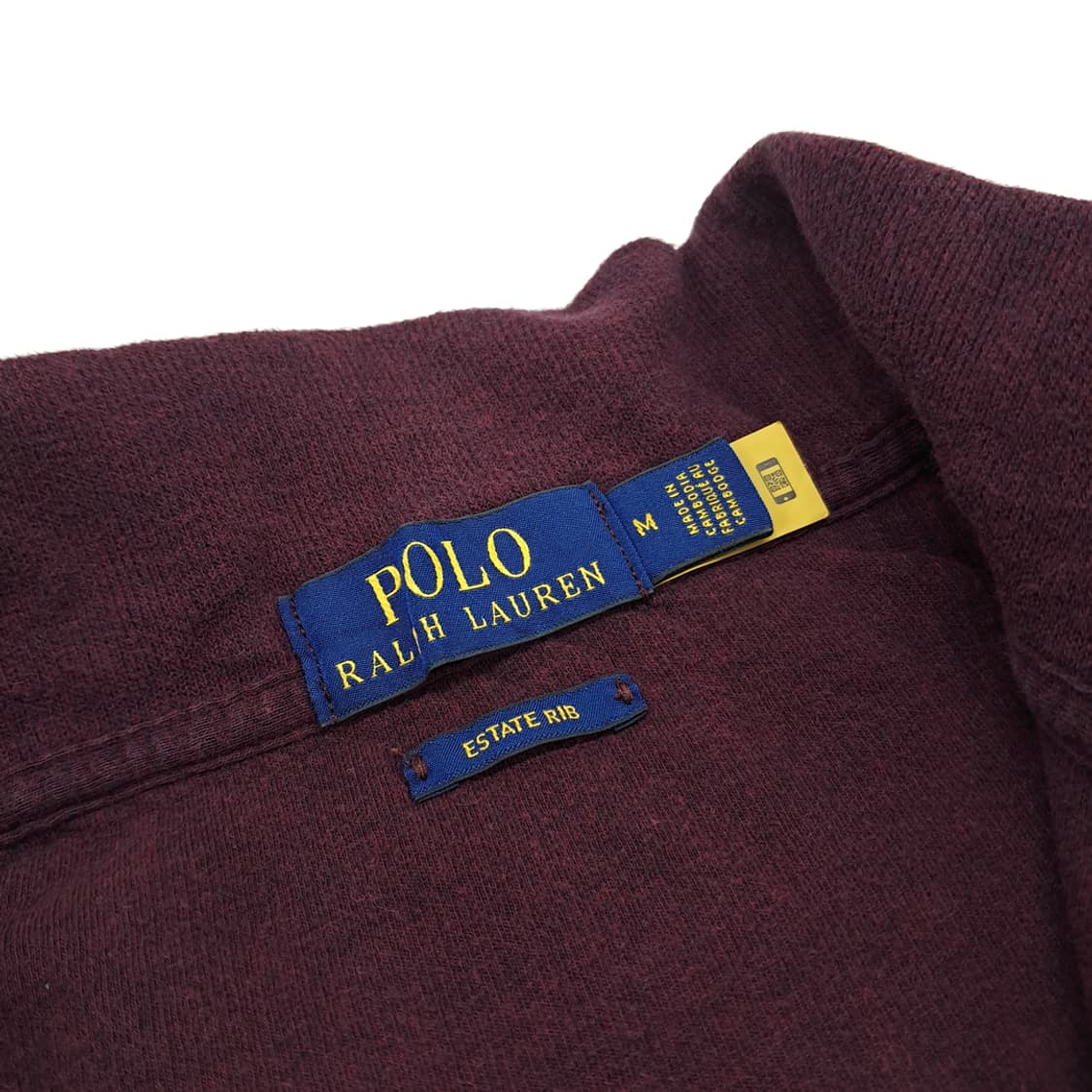 CN667 M 폴로 랄프로렌 QR 버건디와인 하프집업 긴팔 니트 스웨터 상품이미지4