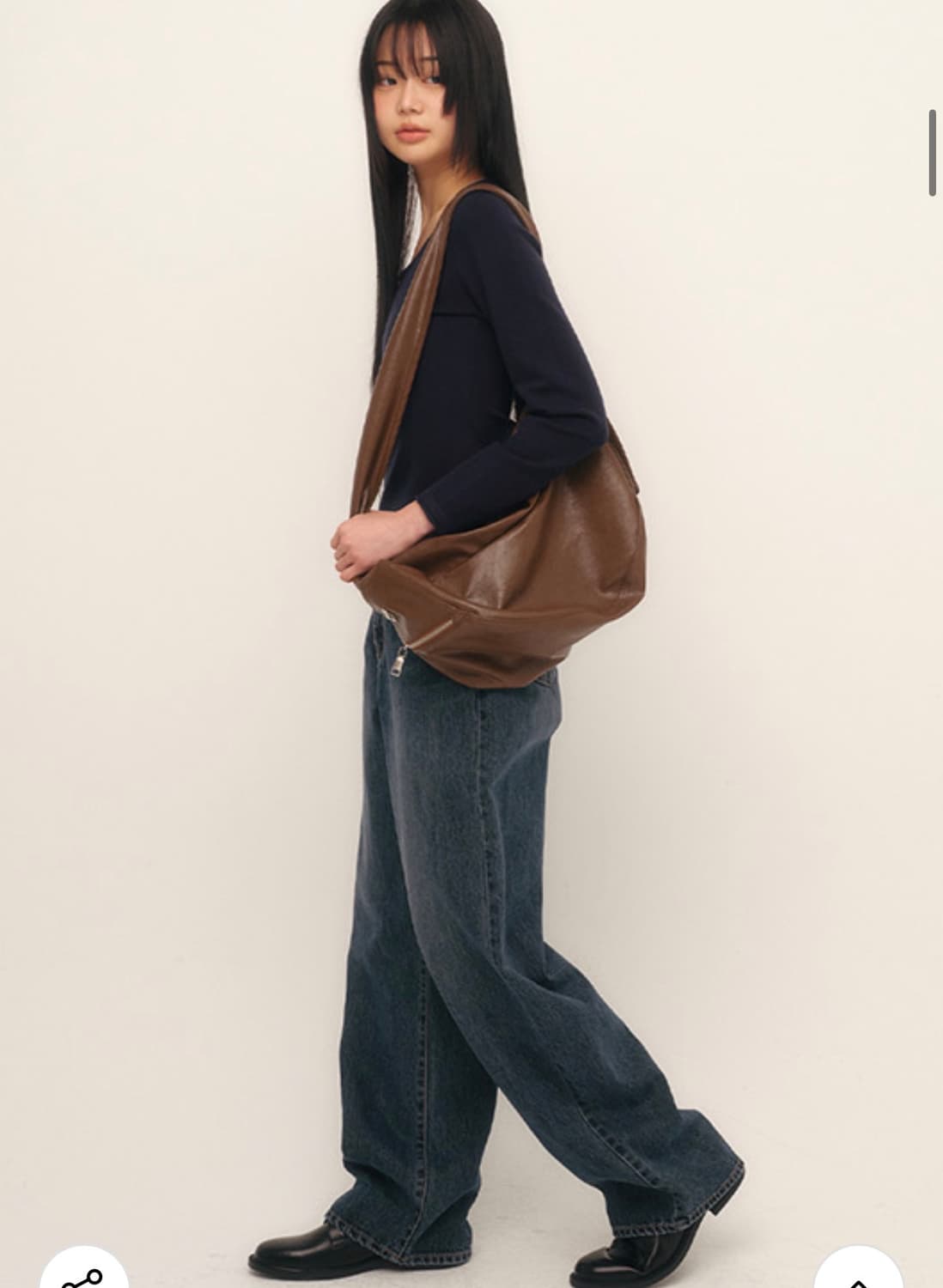 Curetty c loose faux leather bag brown 상품이미지4