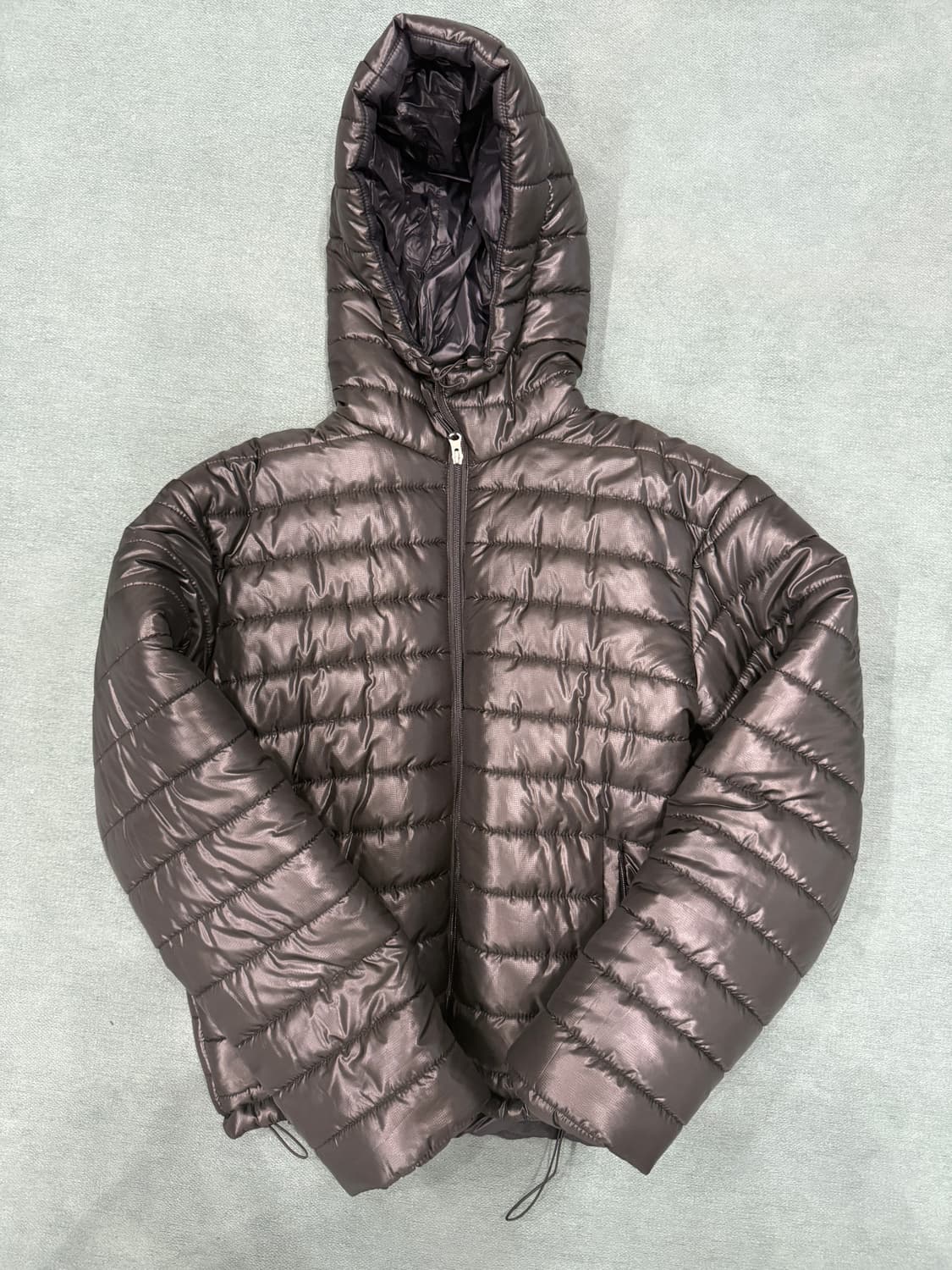 유광 후드 경량패딩 상품이미지1