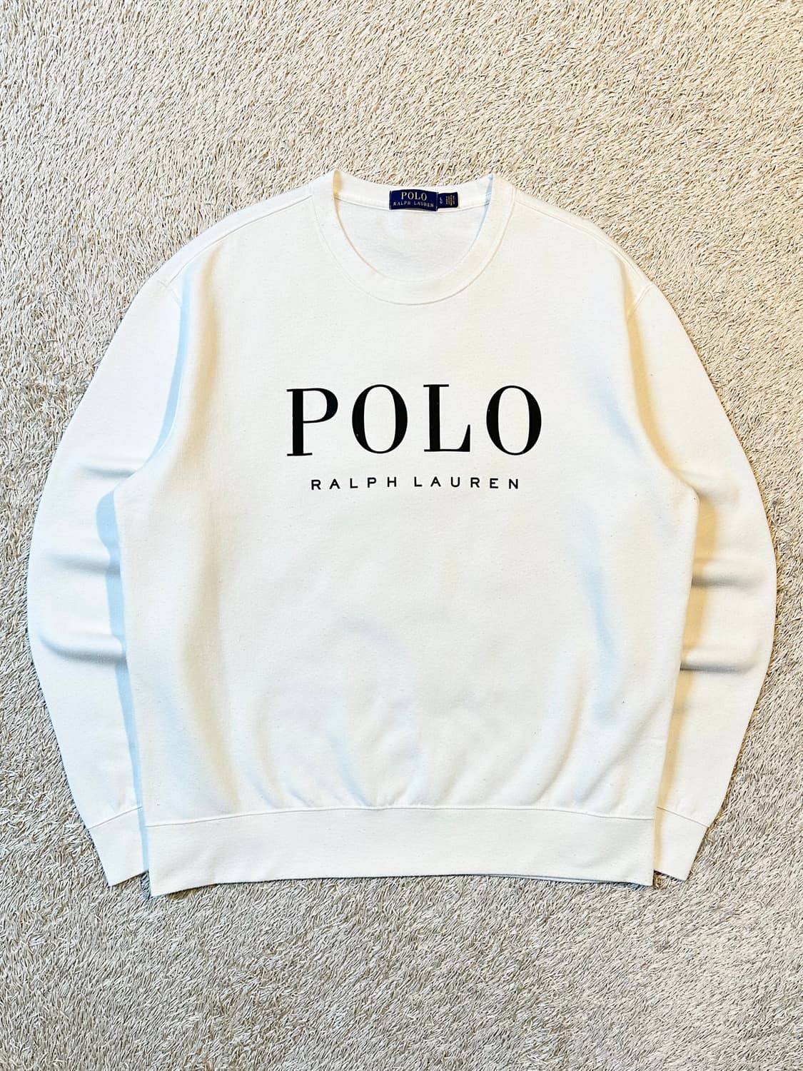 폴로 랄프로렌 신형 스펠로고 맨투맨 화이트 상품이미지1