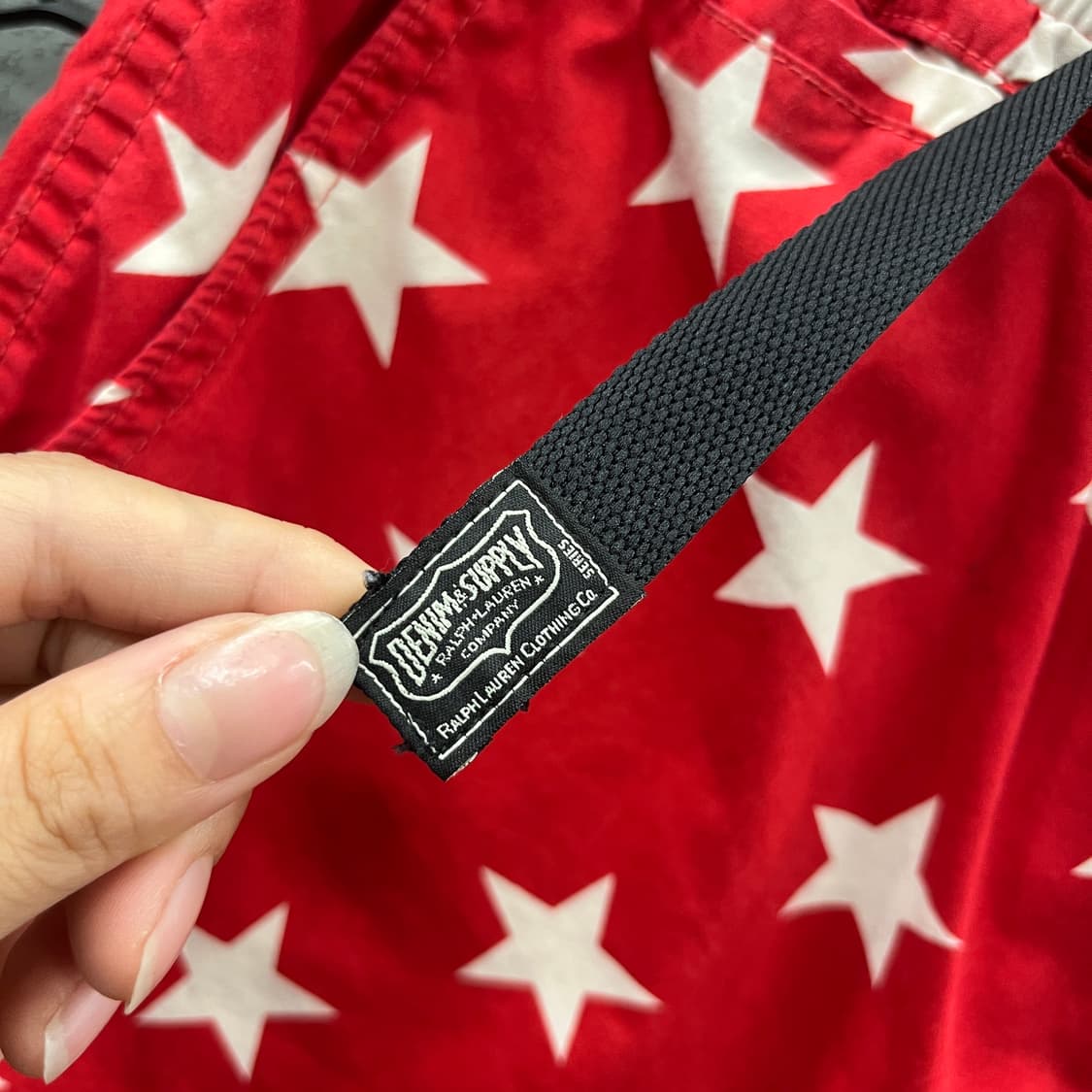 DENIM&SUPPLY 랄프로렌 팬츠 레드 별패턴 스트랩 버클 반바지 상품이미지6