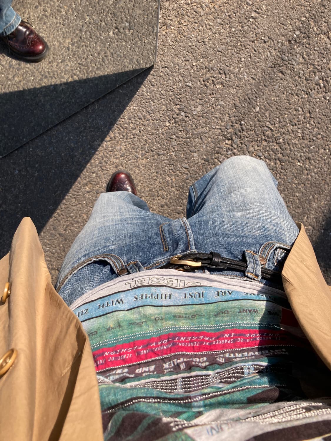 디젤 숄카라 반팔 시멘트그레이  상품이미지2