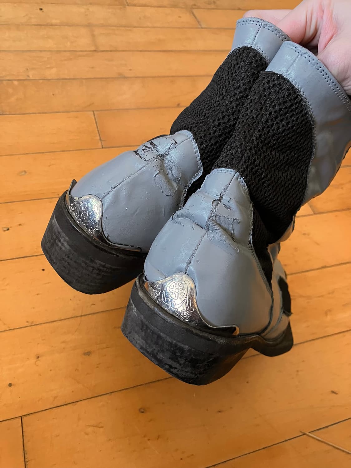 Japanese 90s 빈티지 크랙 패널 롱노즈 웨스턴부츠 275 상품이미지5