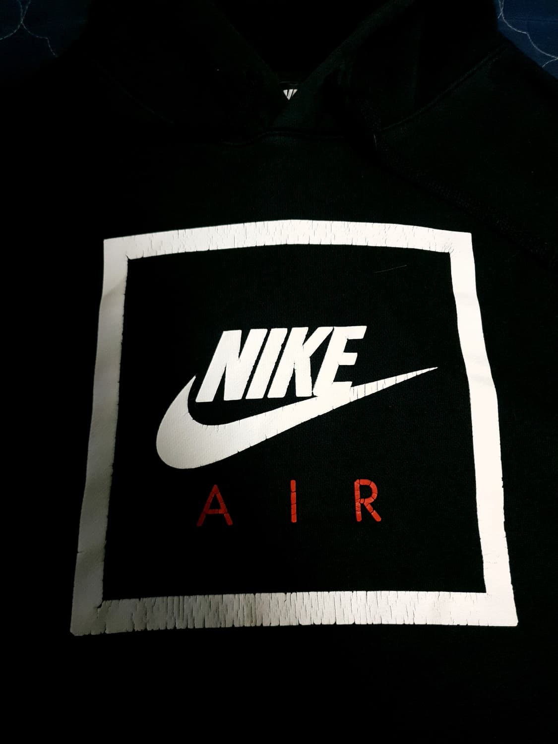 (해외판) 나이키 AIR5 박스로고 프린팅 풀오버 후드티 블랙 (L) 상품이미지2