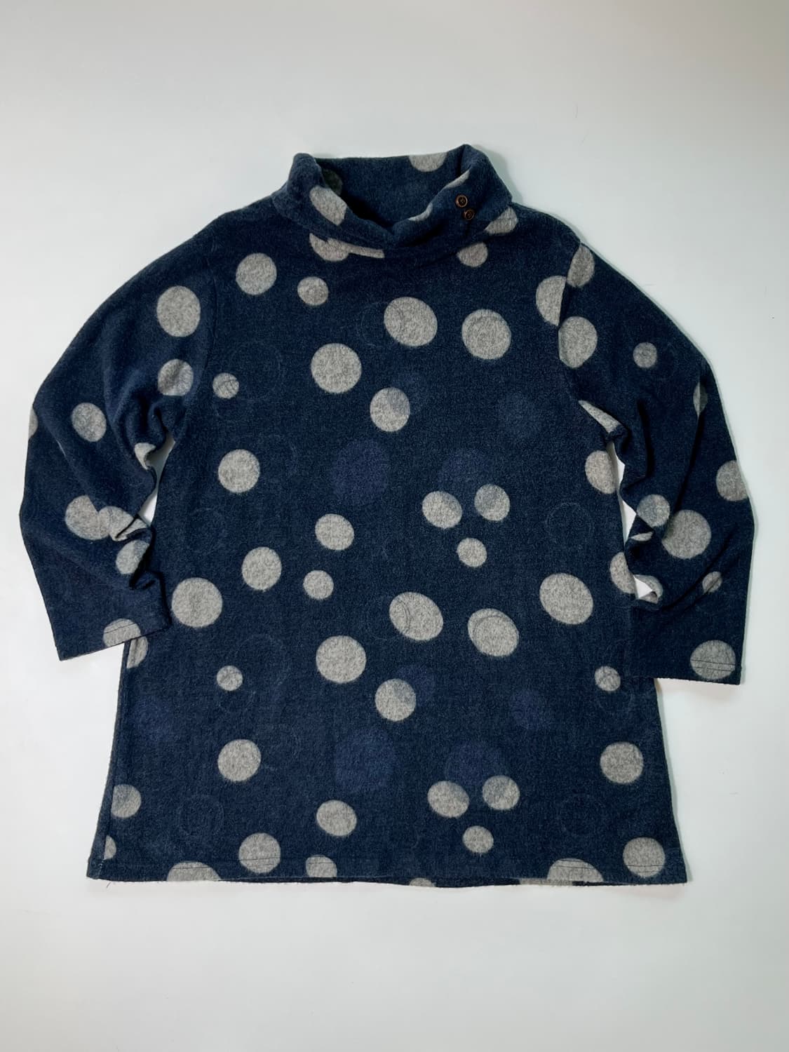 도트 네이비 터틀넥 원피스  상품이미지8