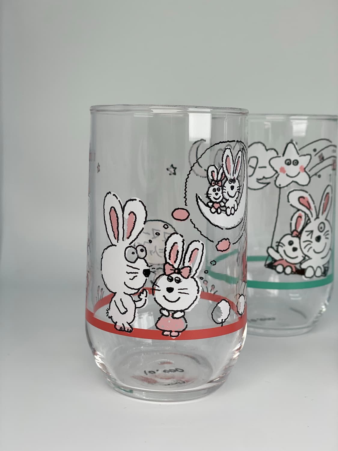 빈티지 아델리아 글라스 토끼 드로잉 유리컵 5p 세트  상품이미지2