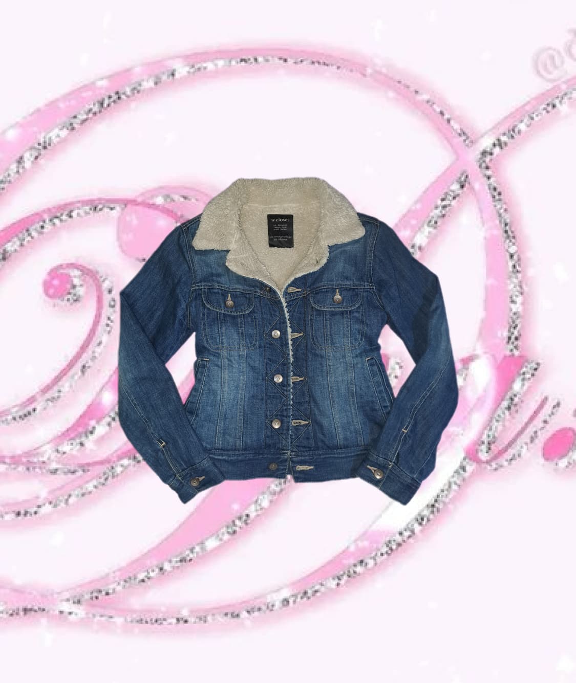 W closet Y2K 갸루 누빔 퍼 청자켓 상품이미지1