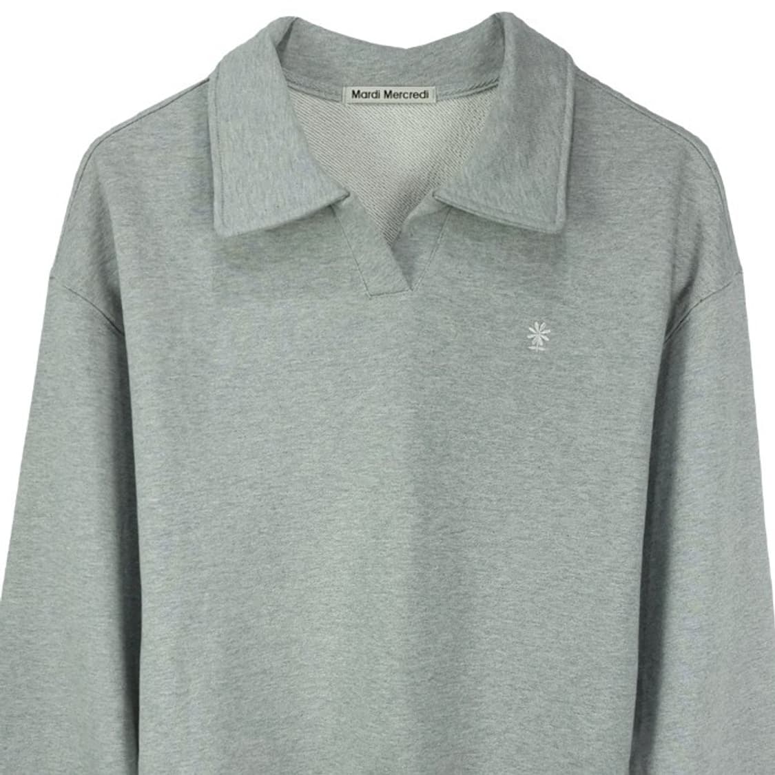[마르디메크르디] 로고 자수 카라 맨투맨 그레이 M19109 상품이미지4