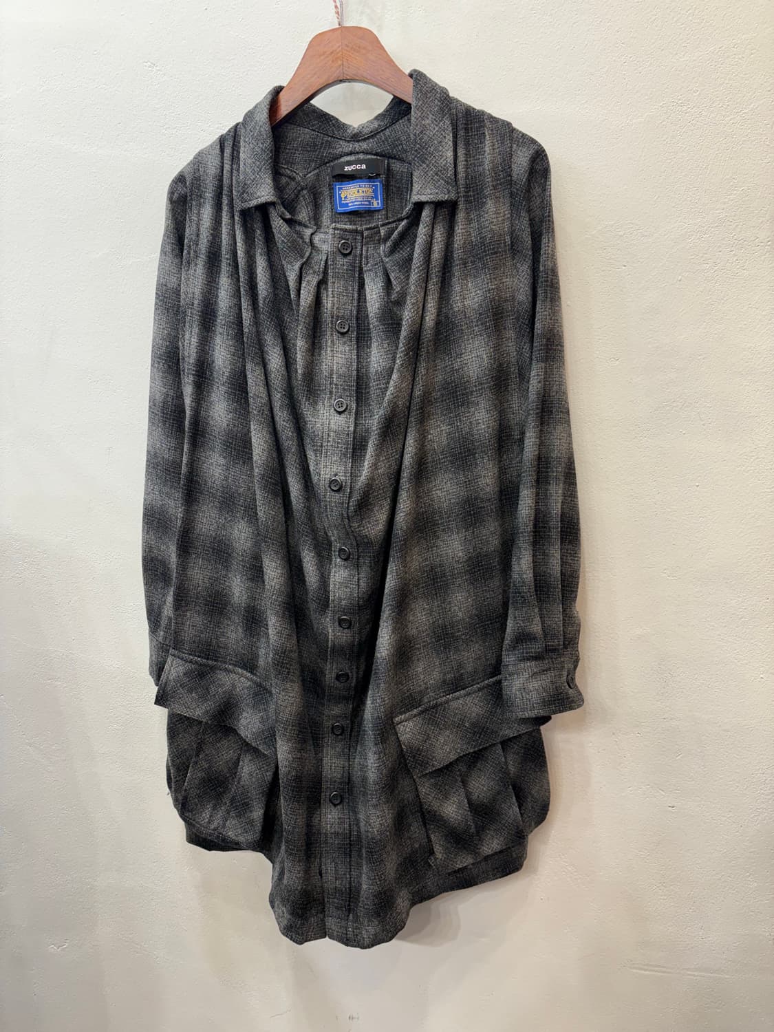 주카 팬들턴 셔링 셔츠원피스 상품이미지2