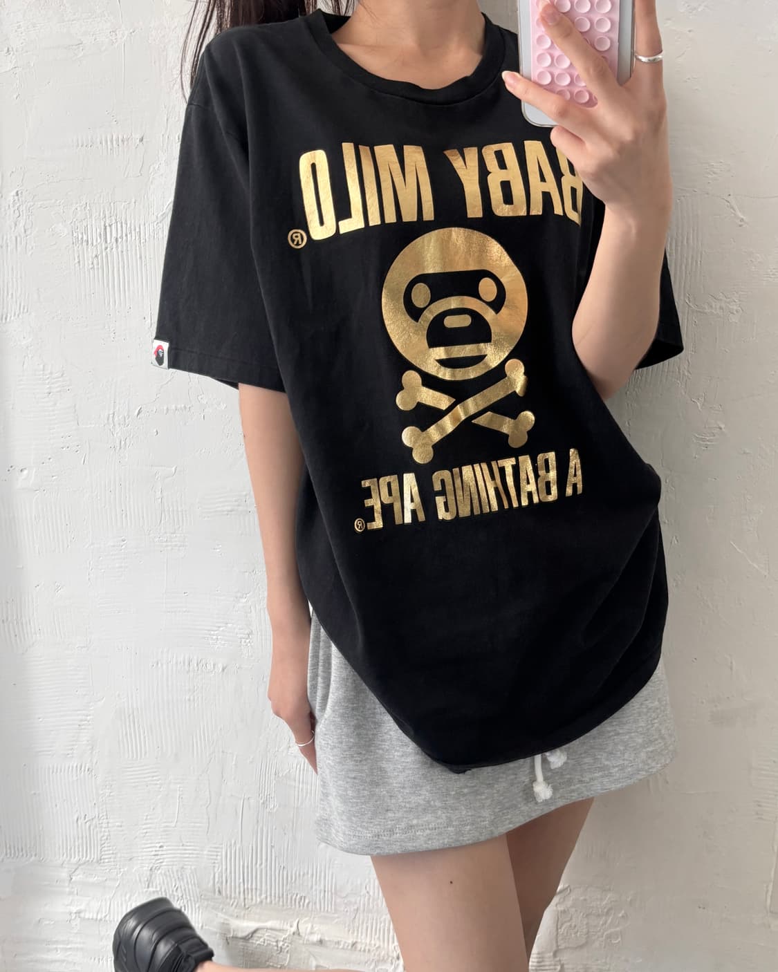 Bape 베이프 골드 베이비마일로 블랙컬러 티셔츠 상품이미지2