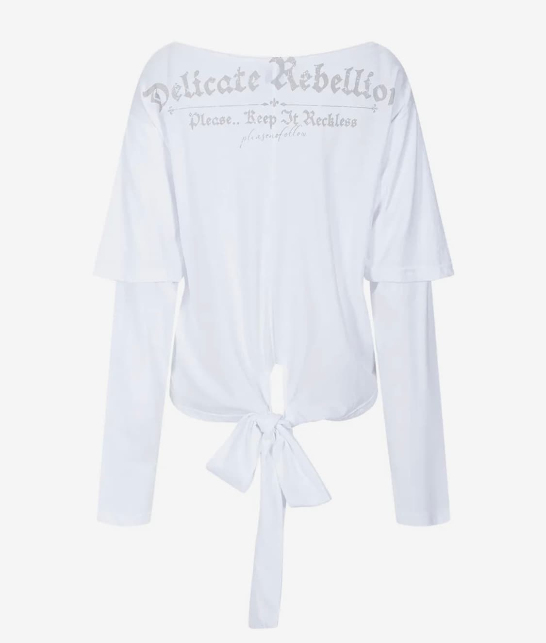 플리즈노팔로우 Noice Tie Long Sleeve Top (White 상품이미지3