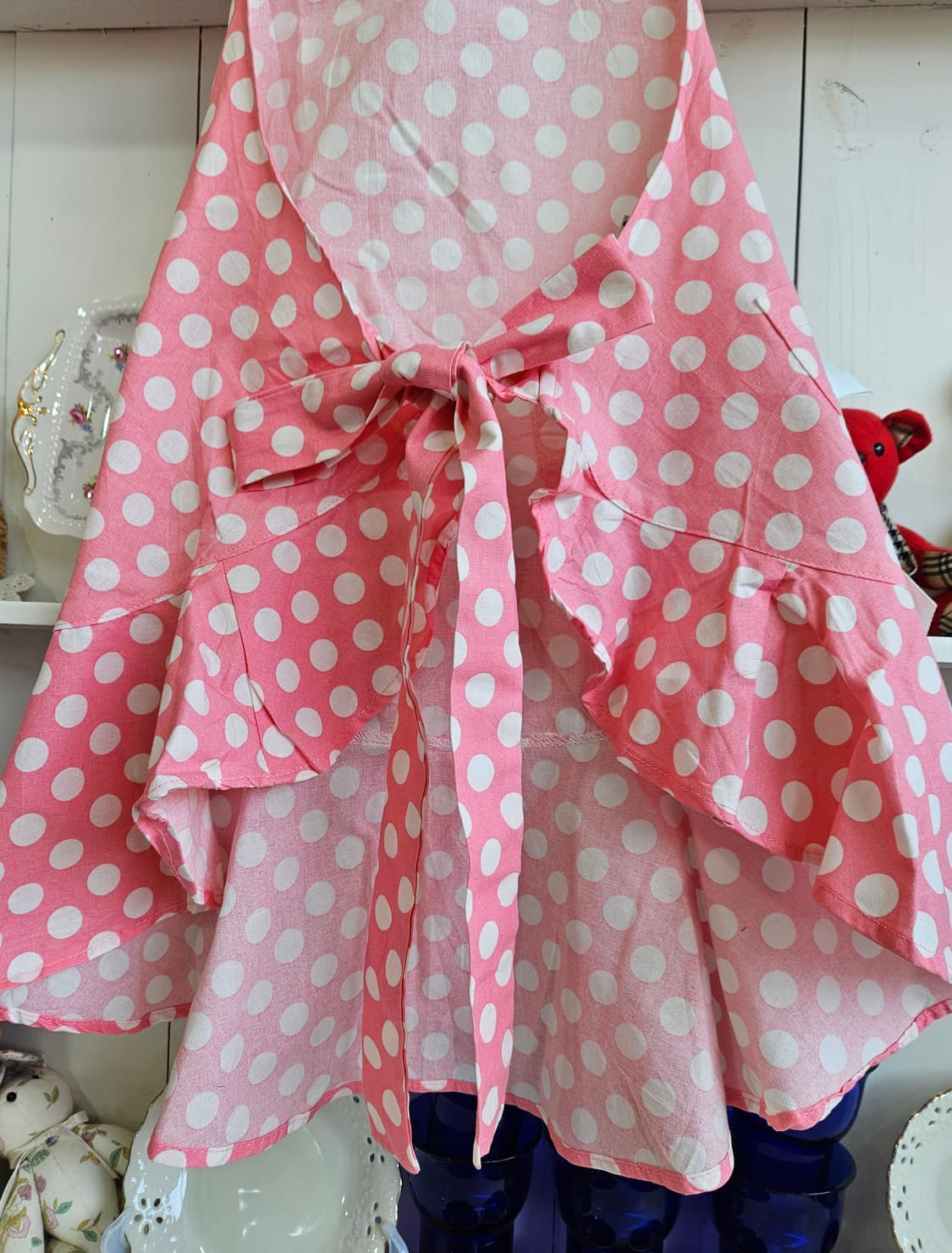 핑크 도트 리본 에이프런 상품이미지5