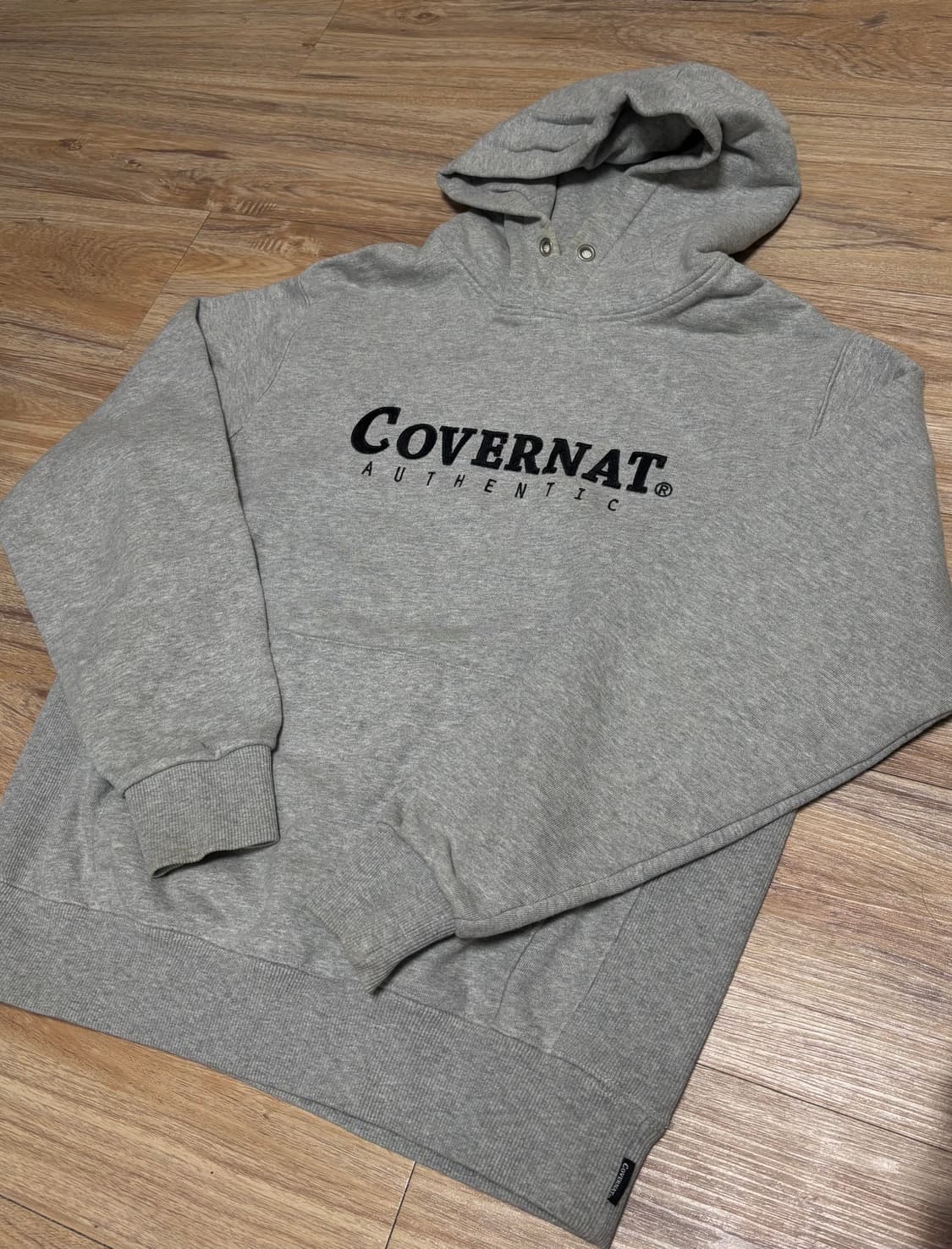 커버낫 자수로고 후드티 그레이S 정품 상품이미지1