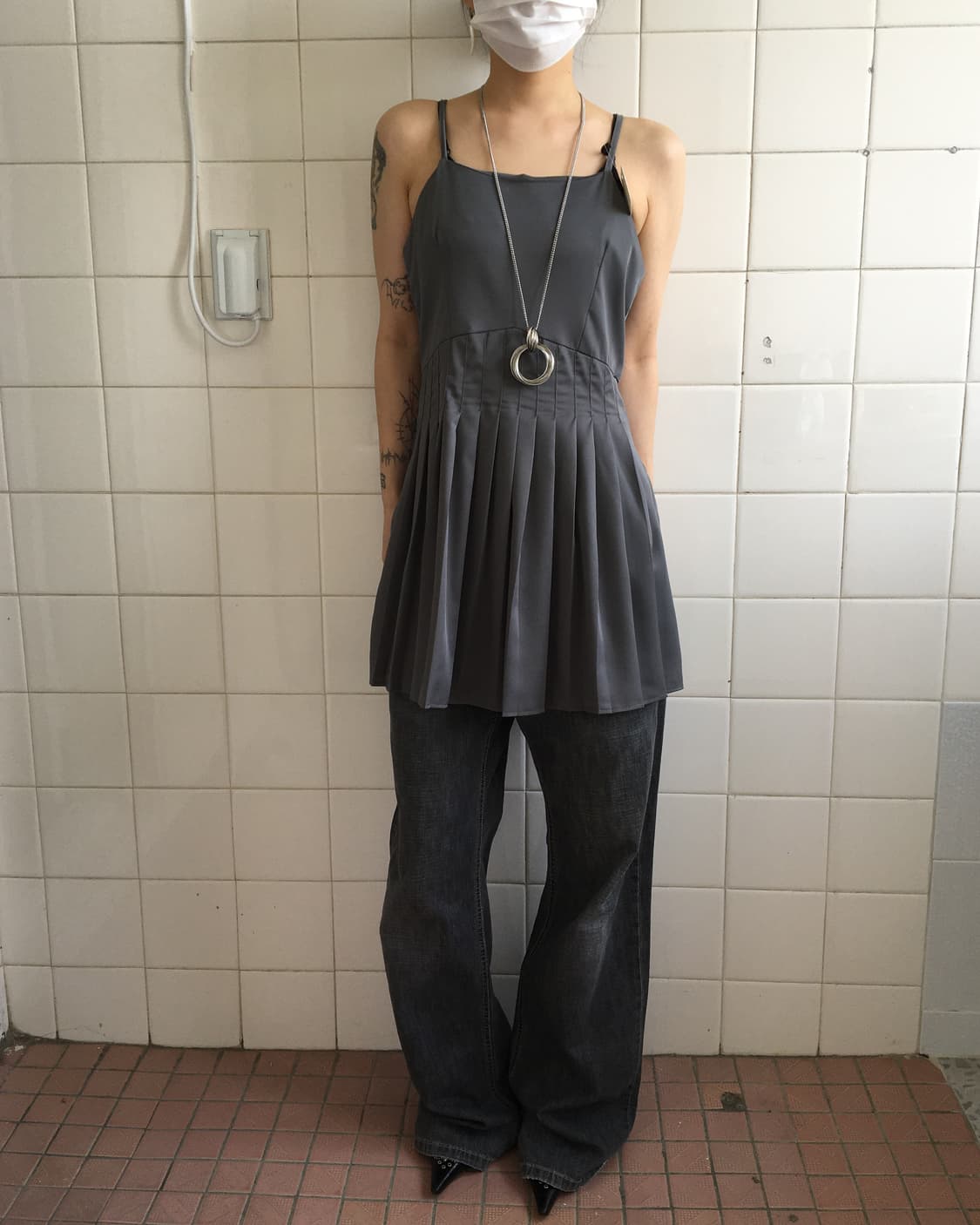 Pleats point sleeveless 상품이미지1
