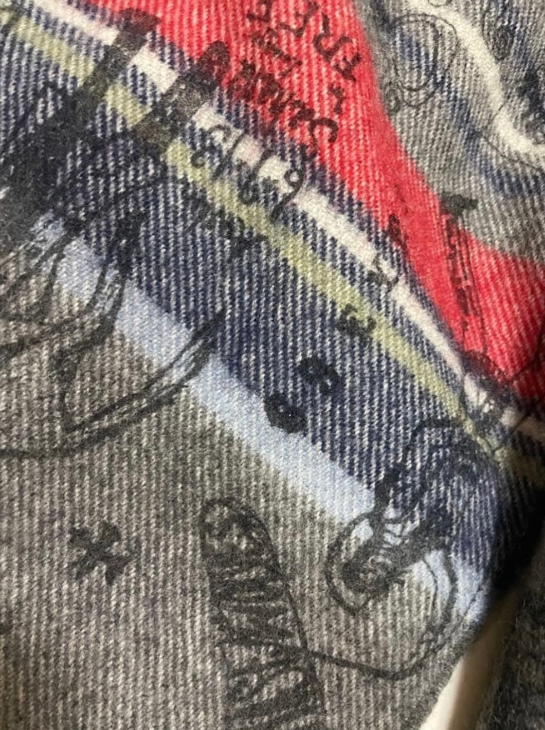 히스테릭 글래머 존 스콧 스코틀랜드 퓨어 울 목도리 머플러 스툴 상품이미지2