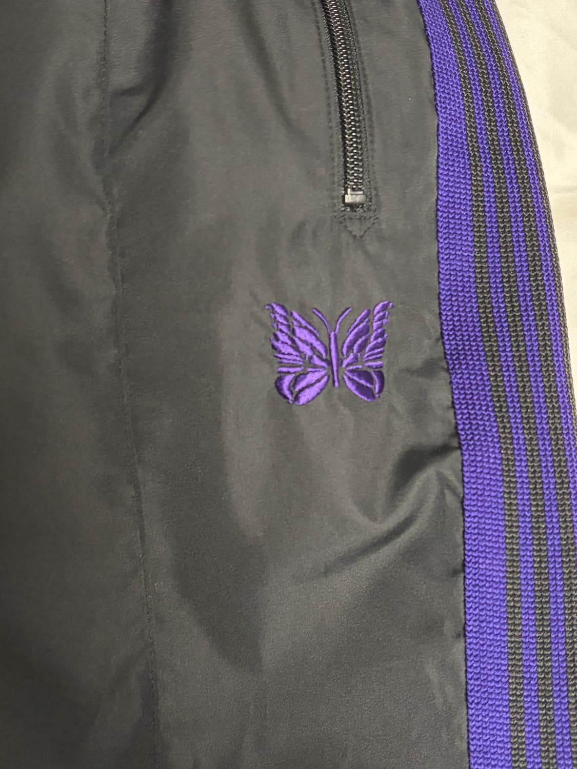 S) Needles X Beaver 별주 블랙 퍼플 트랙 팬츠 상품이미지6