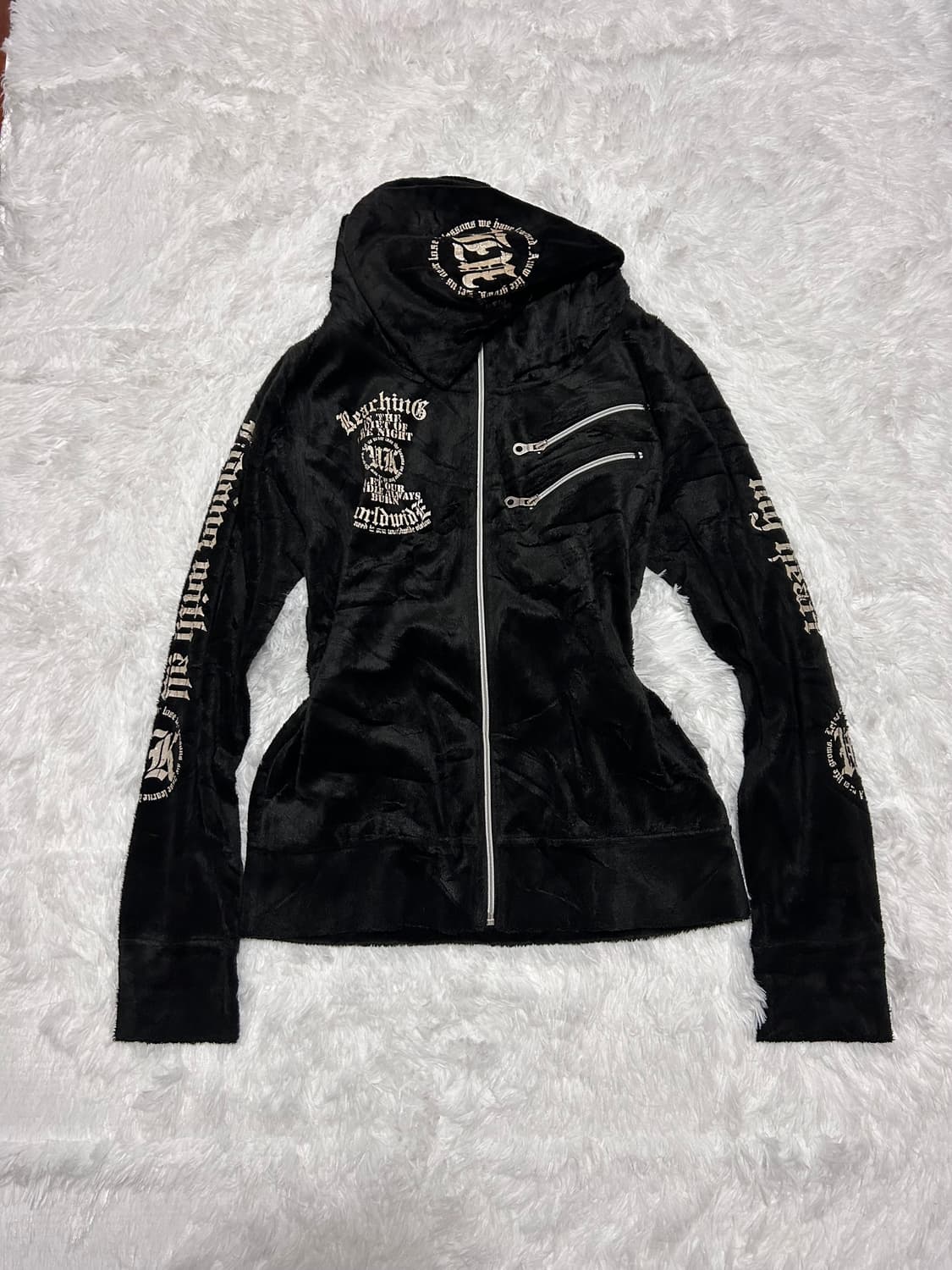 punk y2k two zipper hood zip-up 상품이미지1