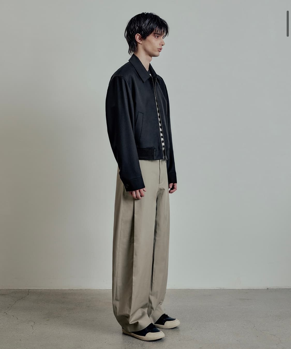 (새상품) 엘무드 - 팟 커브드 코튼 와이드 팬츠 상품이미지8