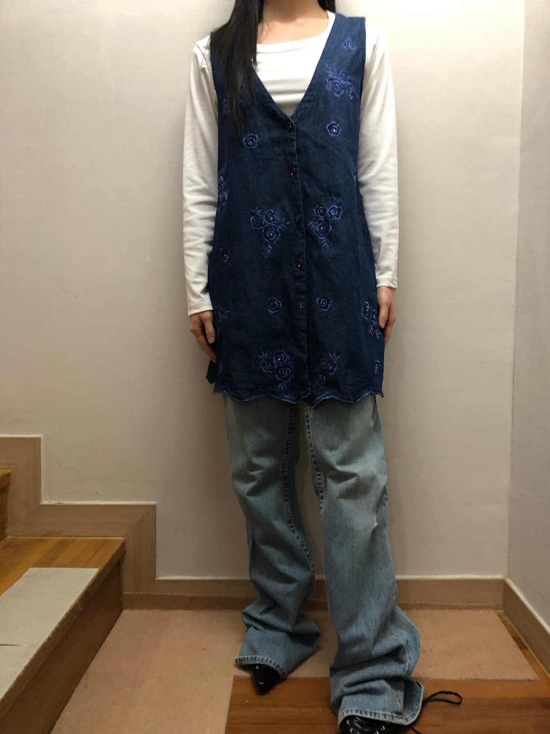 빈티지 데님 오리엔탈 베스트 상품이미지4