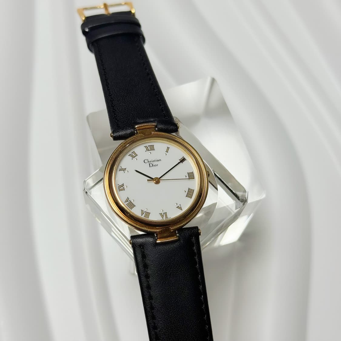 빈티지 Dior 크리스찬 디올 골드 라운드 로만 인덱스 워치 상품이미지8
