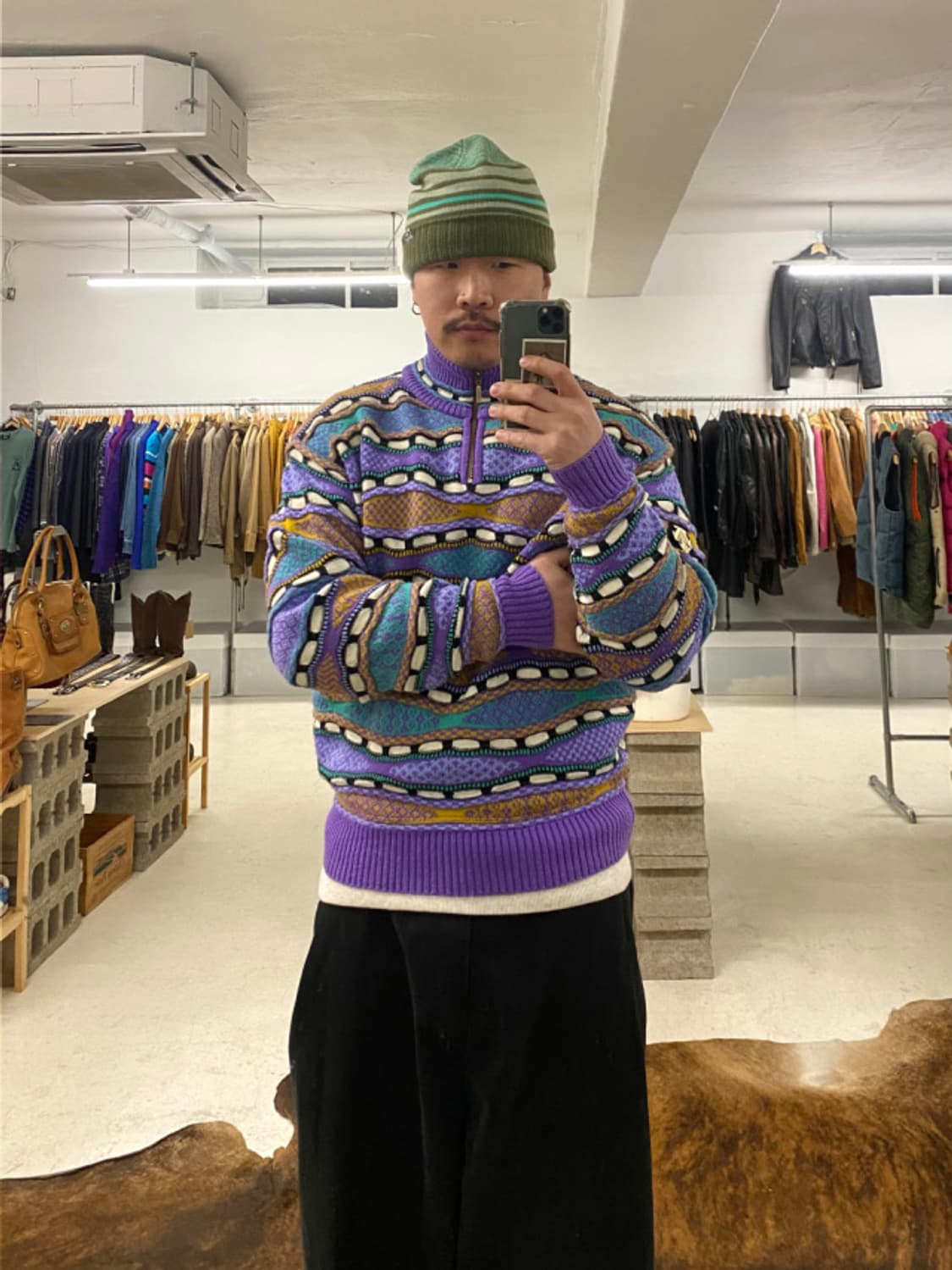 90's DESCENTE cable knit 90년대 데상트 케이블 니트 상품이미지2