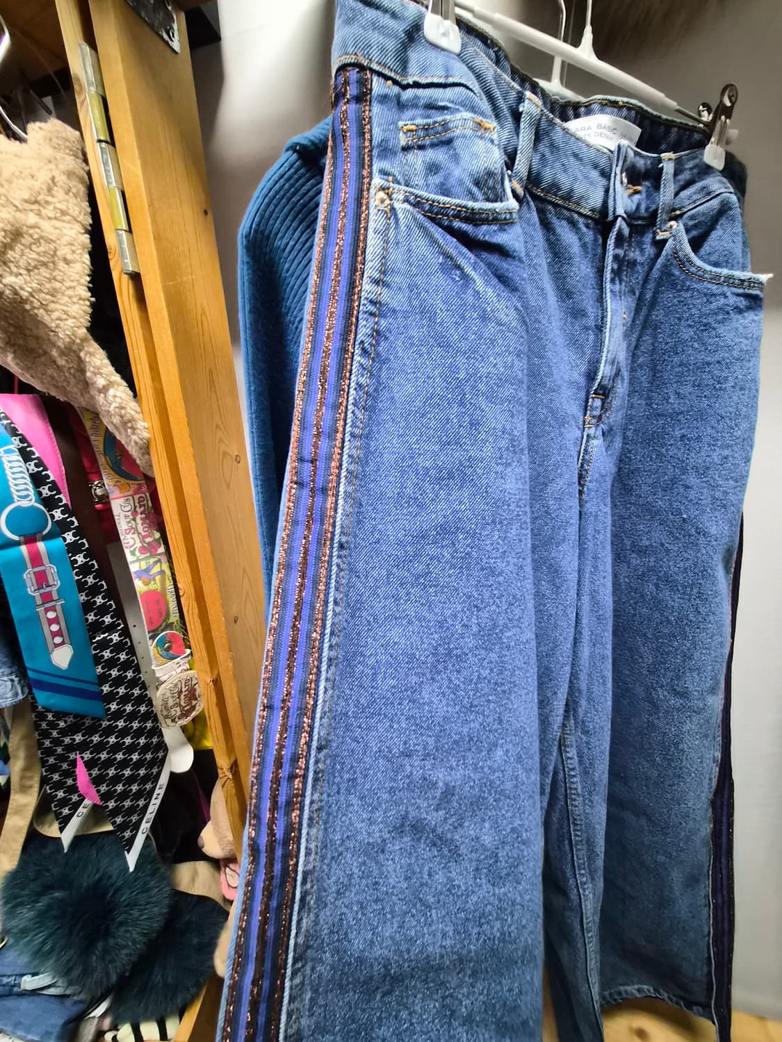 이로 포인트  골지니트. 자라와이드팬츠 상품이미지7