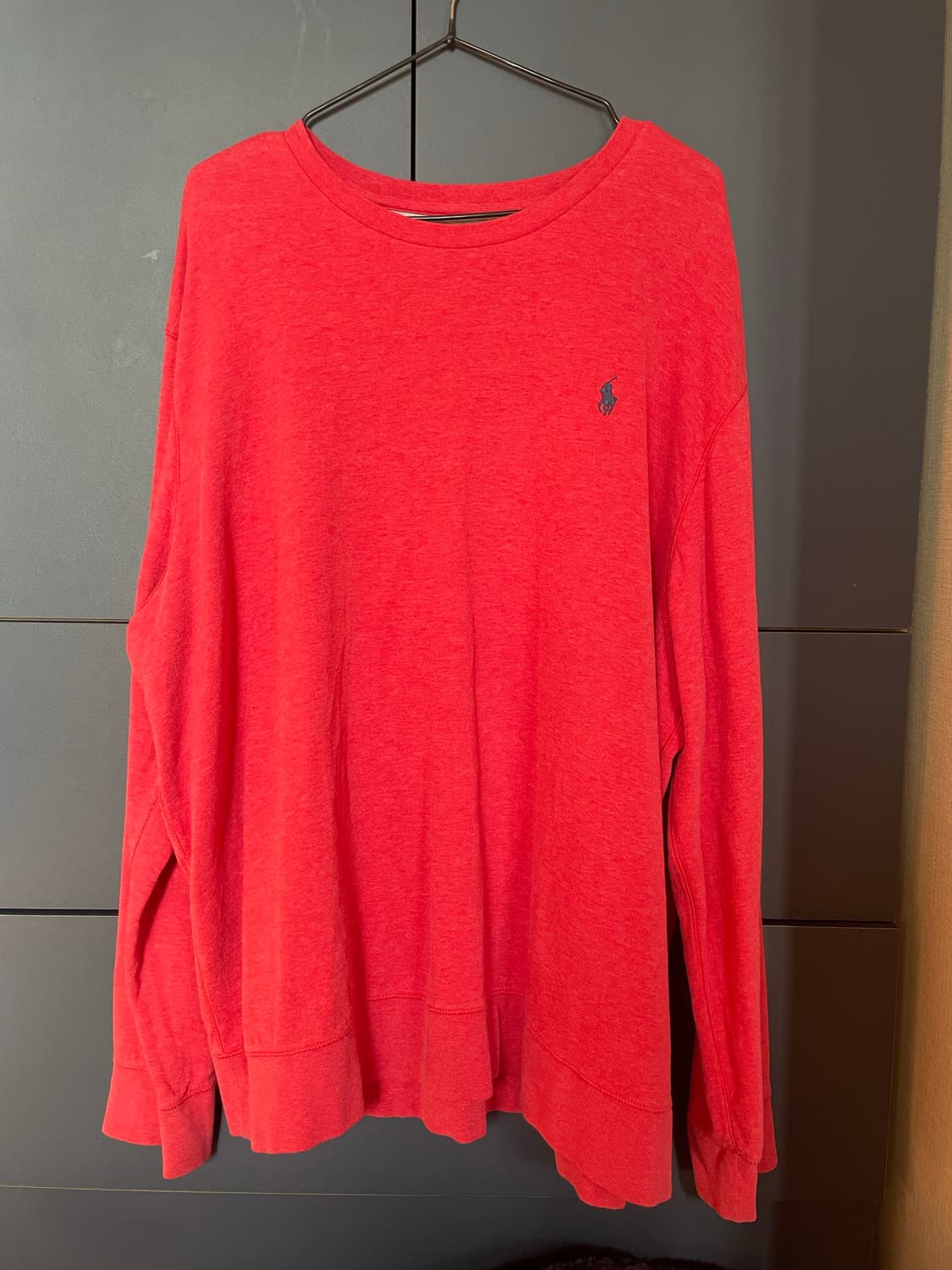 폴로 핑크 코튼 풀오버 롱슬리브 상품이미지1