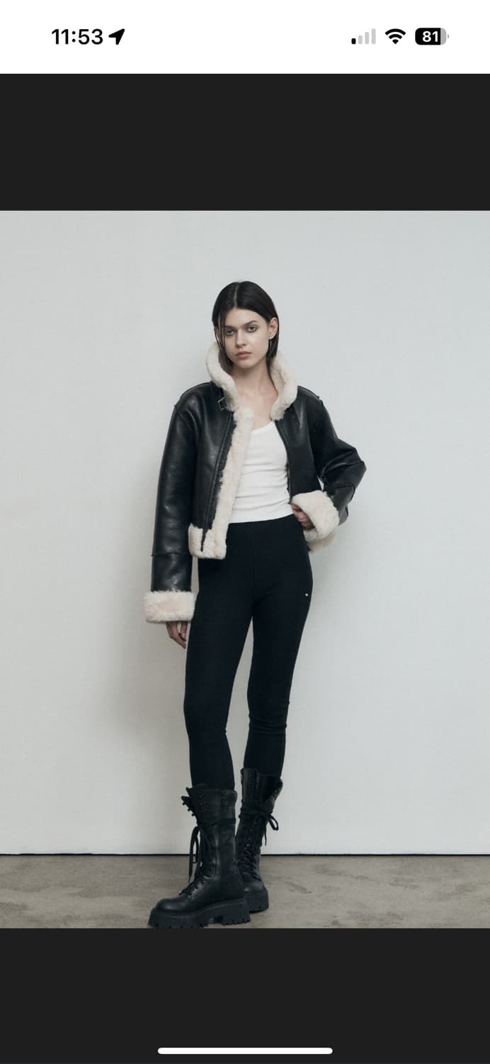 보헤미안서울 슬림핏 시어링 무스탕 블랙 상품이미지4